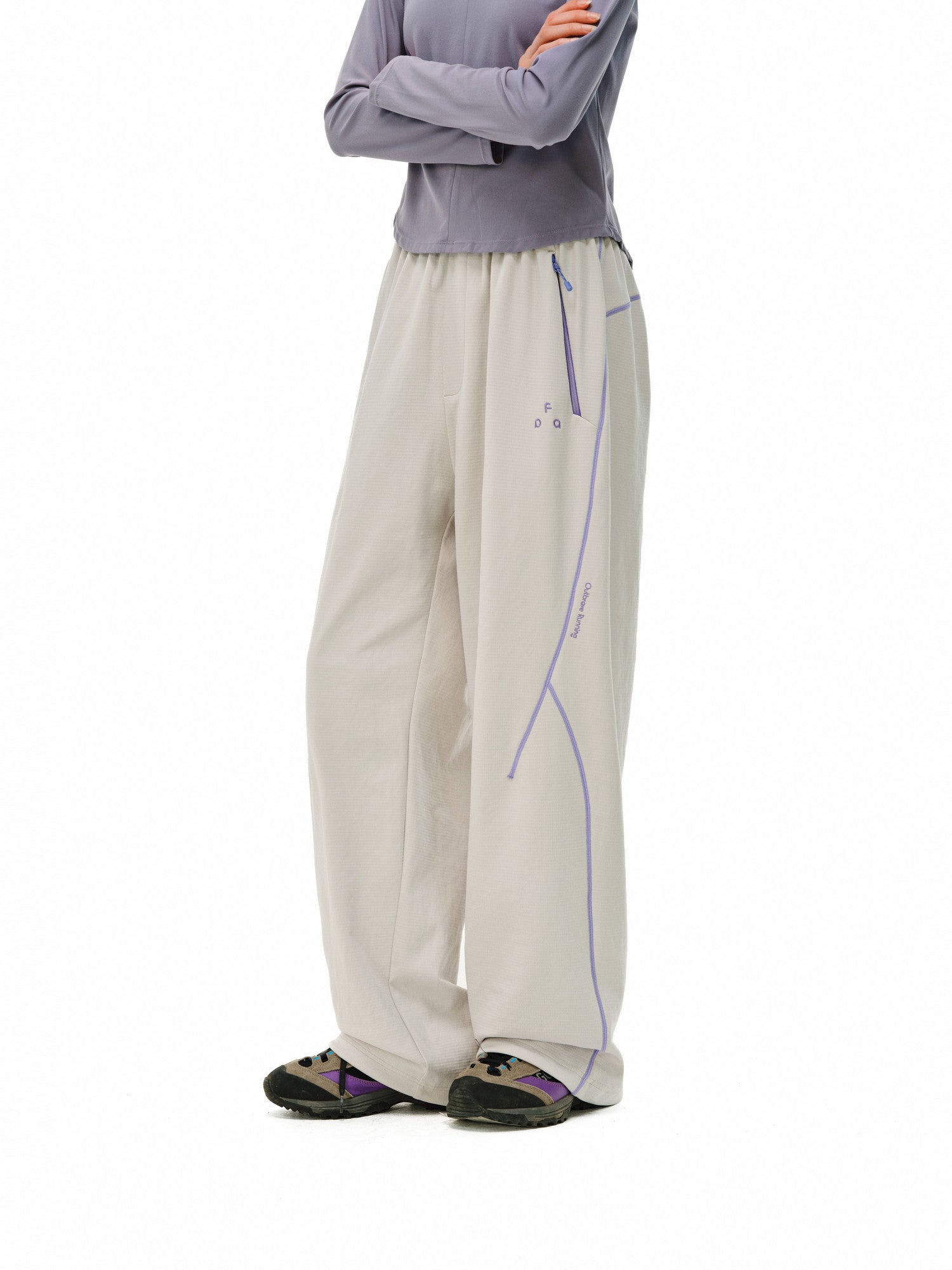 FPA Lightweight Breathable Contrast Stitch Textured Knit Pants - Relaxed Straight Leg Unisex Outdoor Casual Trousers