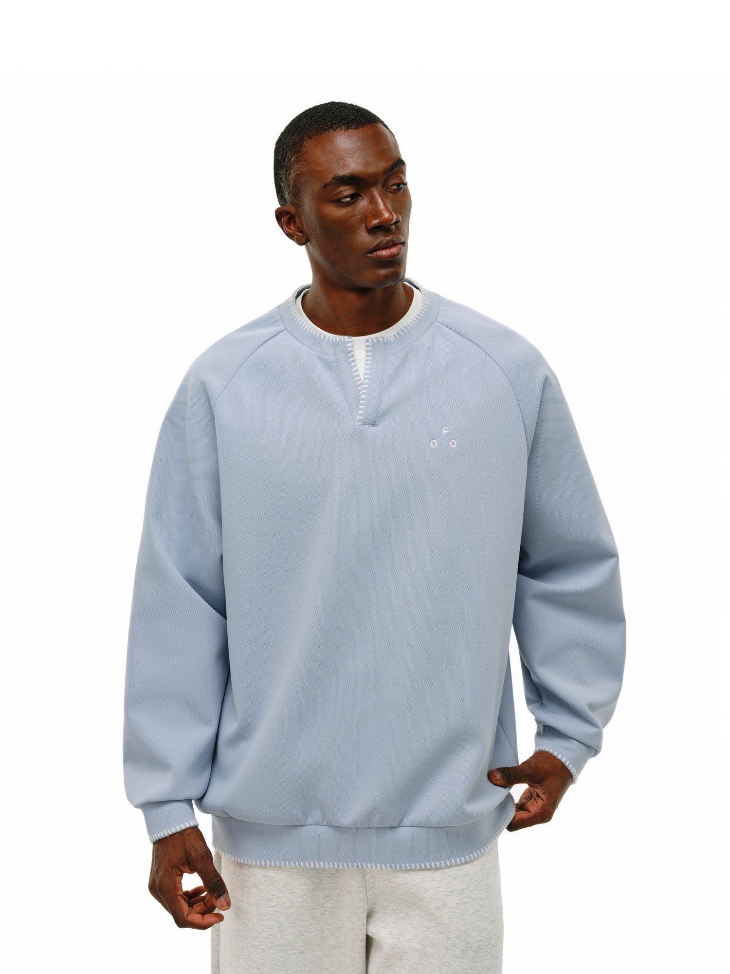 FPA Henry Neck Casual Pullover Sweatshirt 2026 Spring New V-Neck Minimalist Design Inner Layer Long Sleeve Top