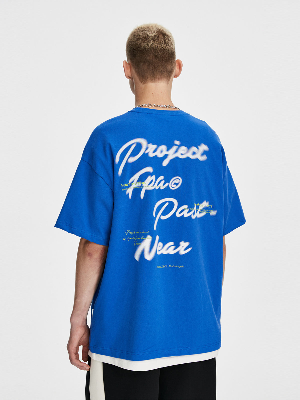 FPA Blur Font Graphic Short-Sleeve T-Shirt - Streetwear, Round Neck, Loose Fit, Summer, Unisex, Men