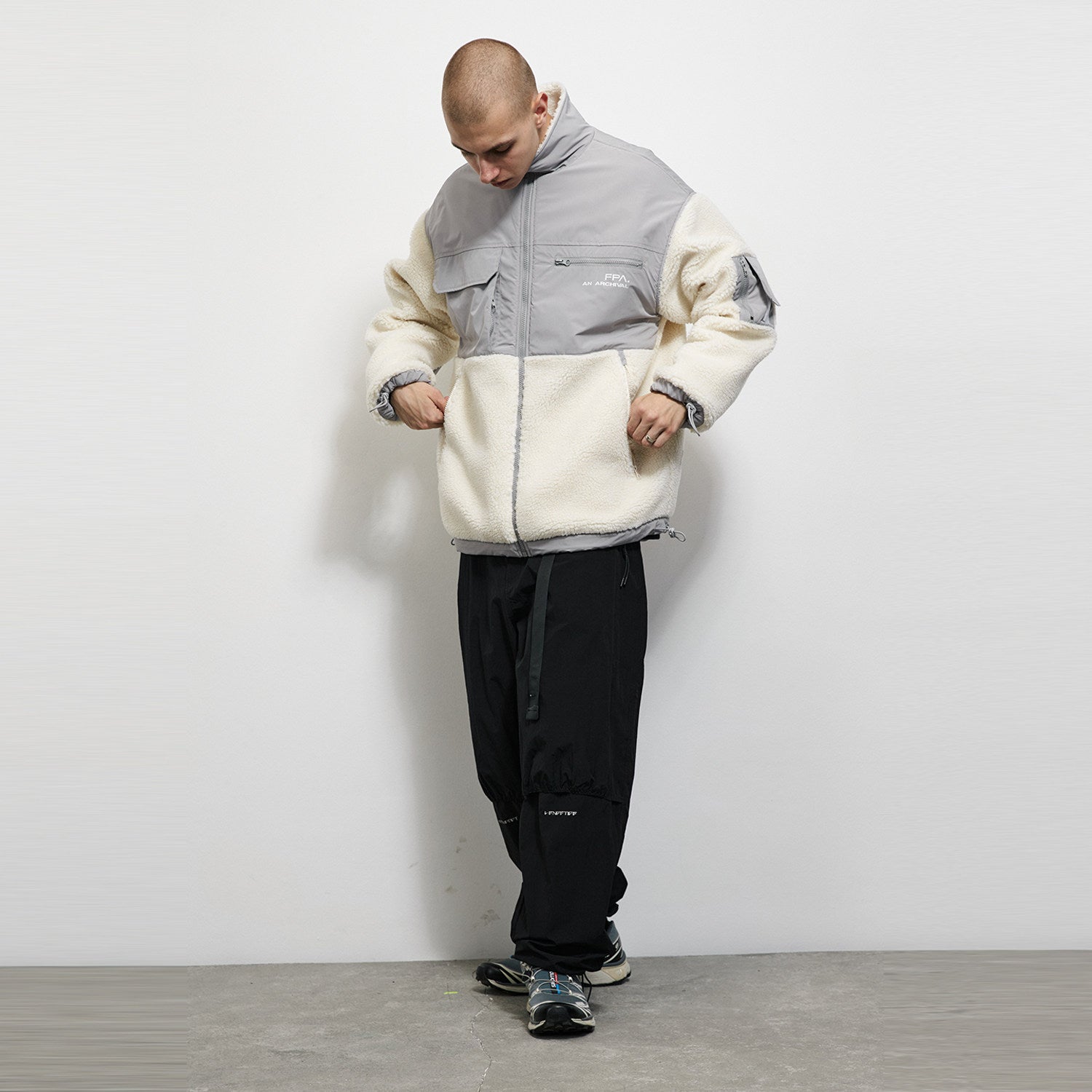 FPA (VENGETICE) Stand Collar Faux Shearling Quilted Cotton Jacket - Chinese Streetwear Winter Thick Coat