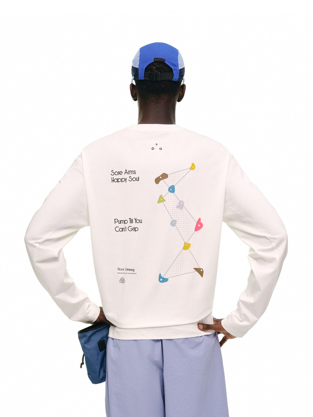 FPA Climbing Graphic Color-Block Long-Sleeve Sports T-Shirt for Men and Women, Quick-Dry Breathable Crew Neck Outdoor Running Tee