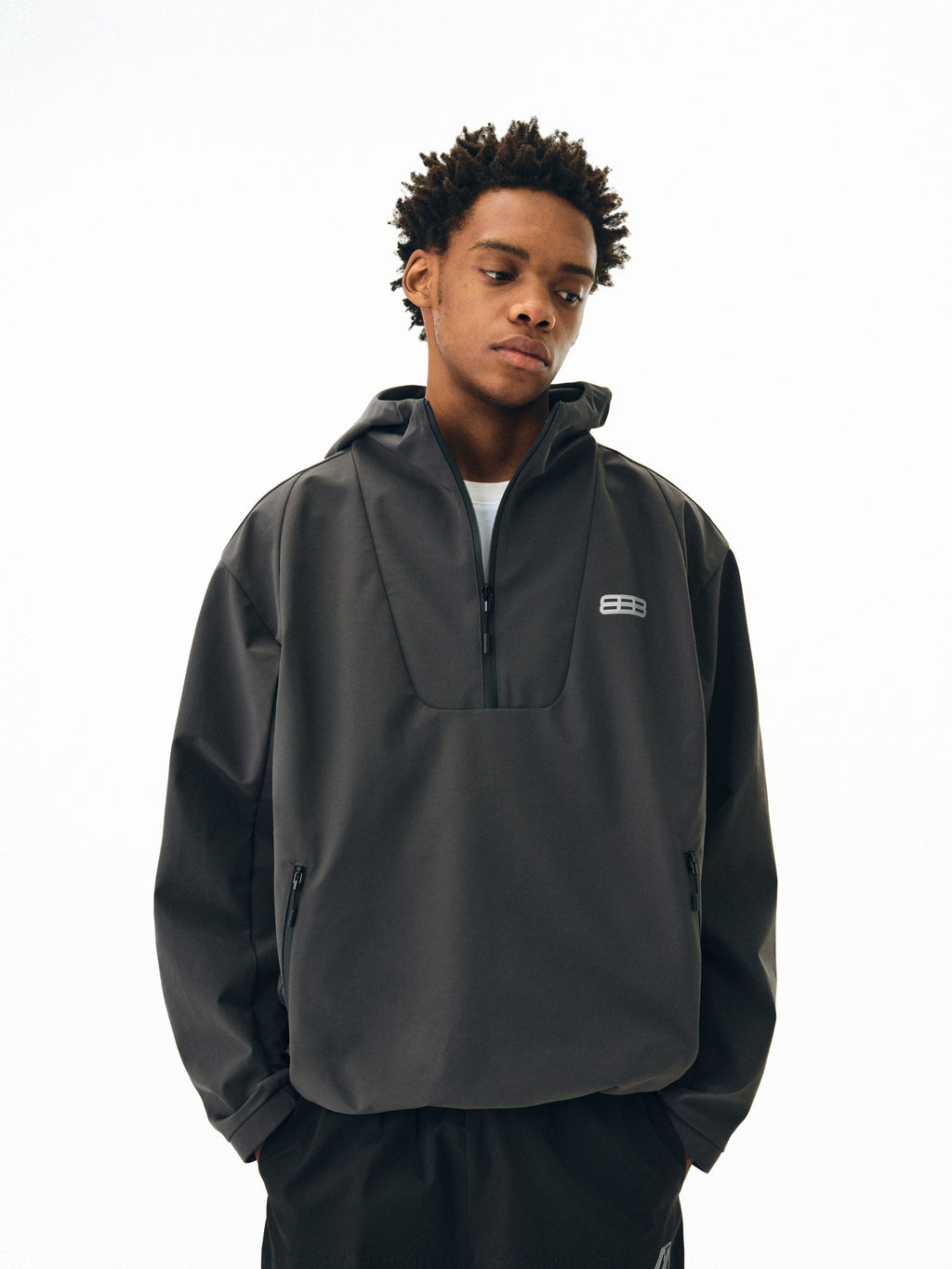 FPA Half-Zip Hooded Shell Jacket – Chinese Streetwear Trend, Three-Proof Outdoor Sports Windbreaker for Hiking