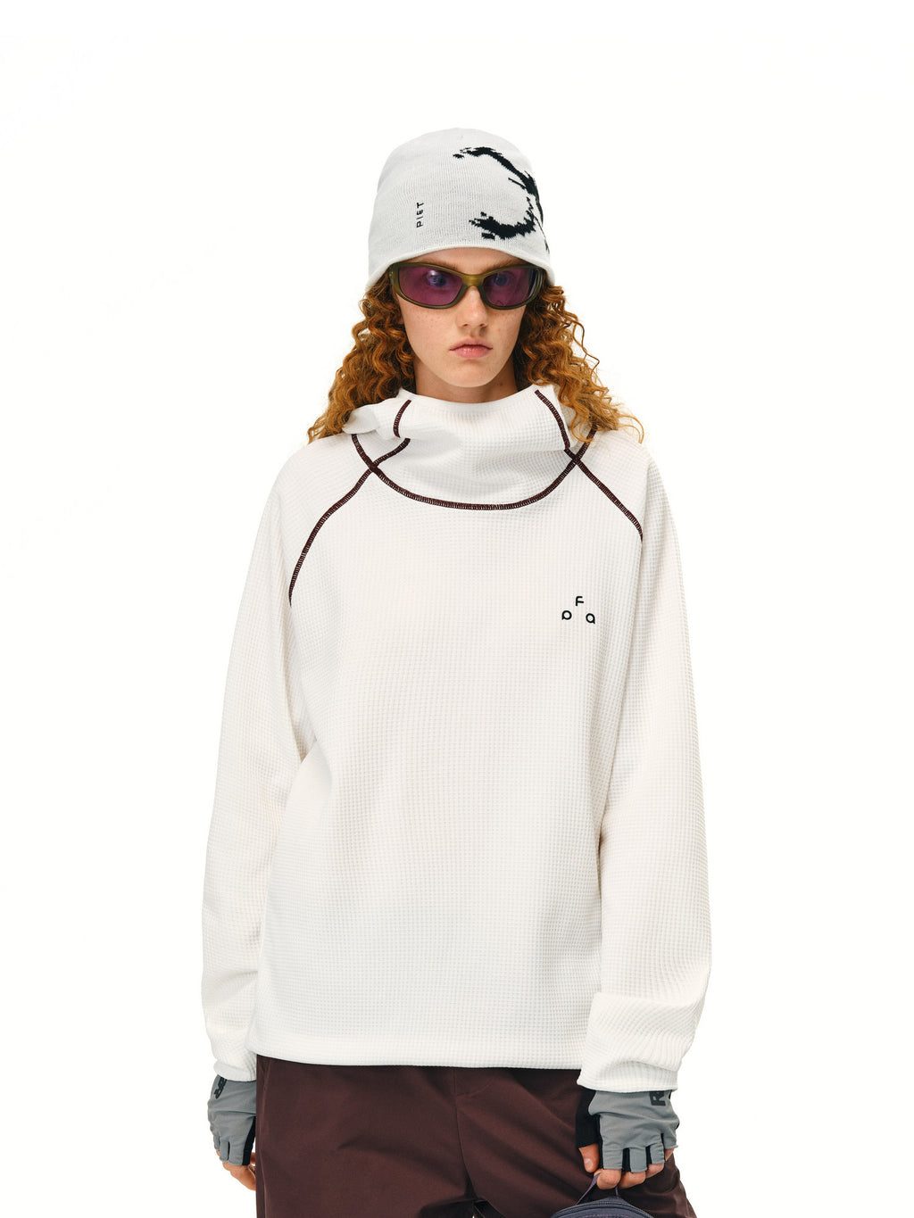 FPA Sorona Waffle Hooded Sweatshirt Jacket Spring Autumn Chinese Style Unisex Loose Couple Hoodie