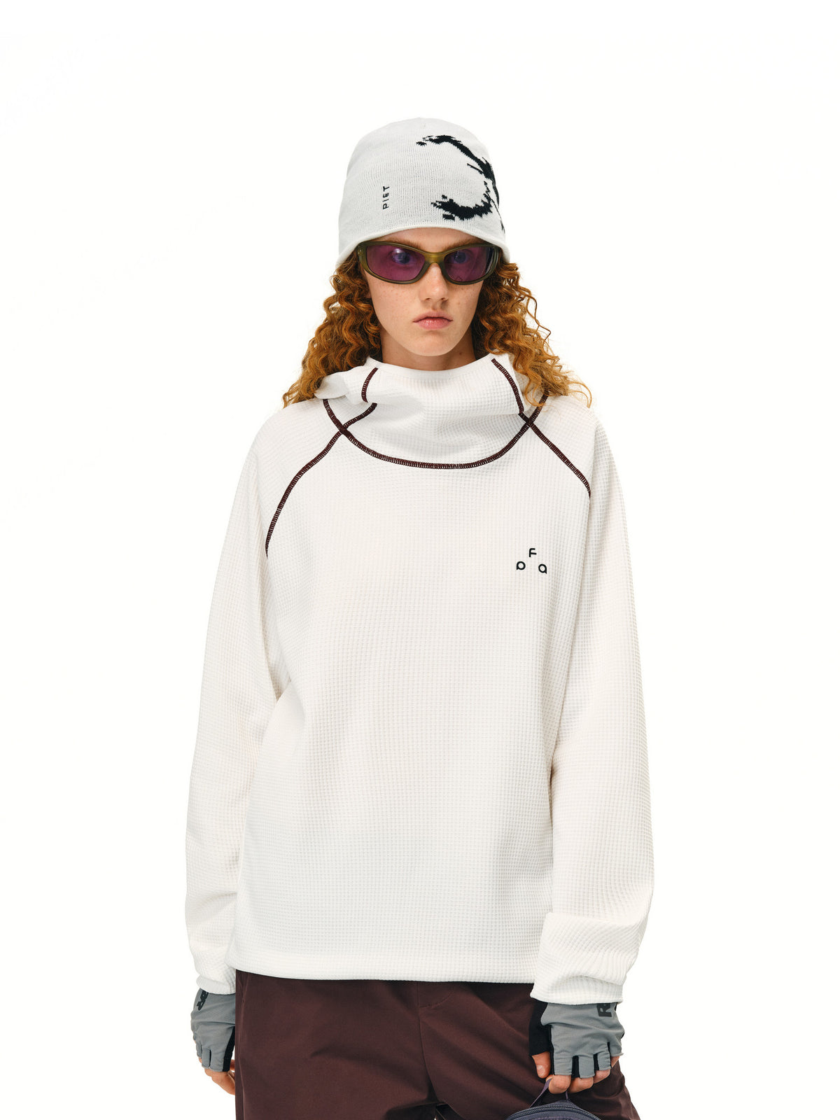 FPA Sorona Waffle Hooded Sweatshirt Jacket Spring Autumn Chinese Style Unisex Loose Couple Hoodie