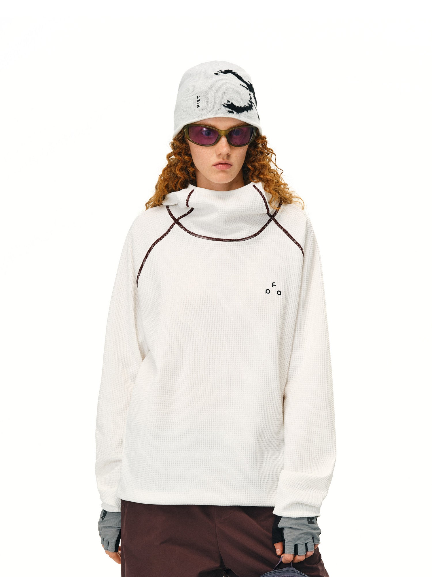 FPA Sorona Waffle Hooded Sweatshirt Jacket Spring Autumn Chinese Style Unisex Loose Couple Hoodie