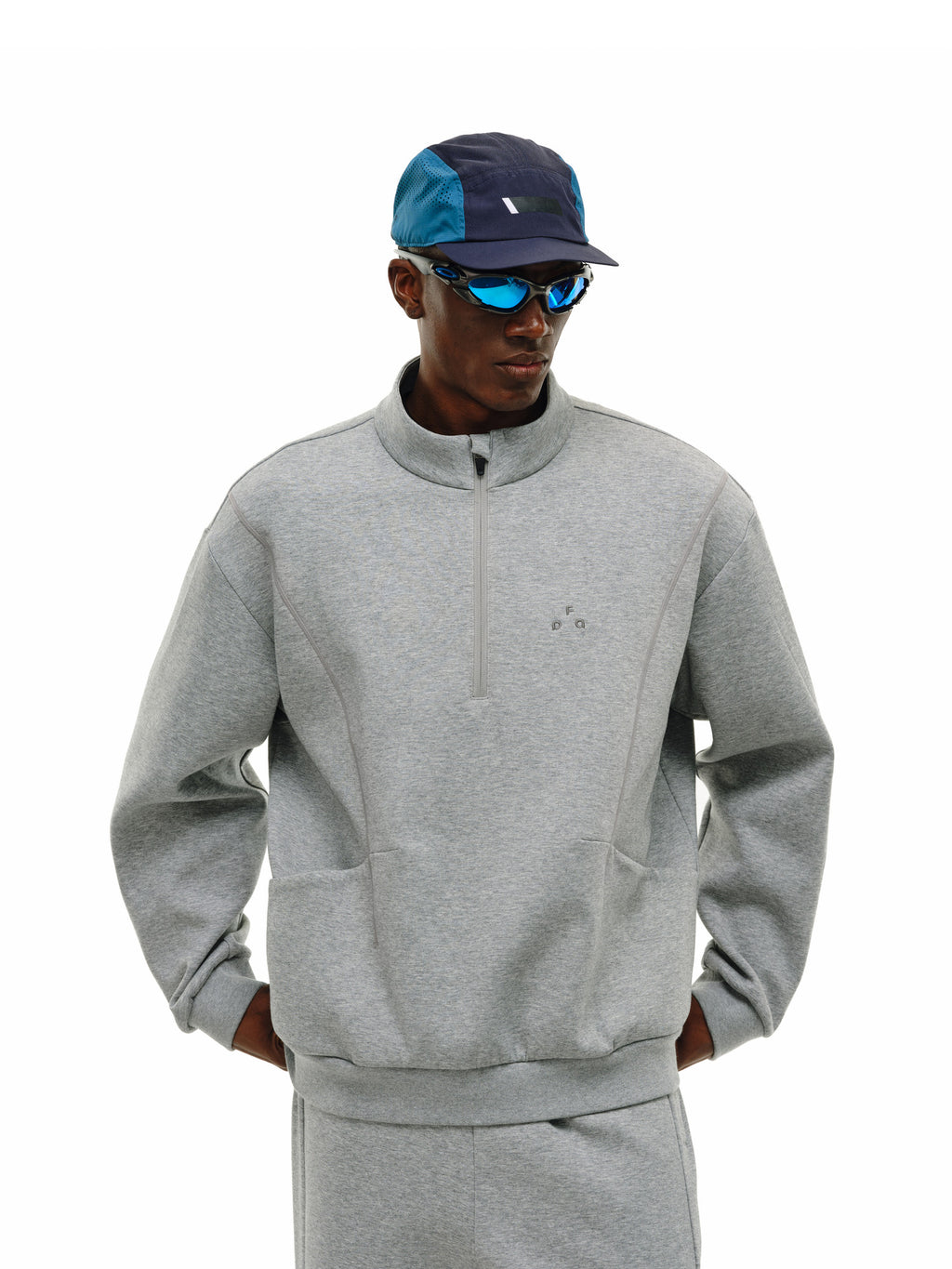 FPA Lyocell Warm Structure Half-Zip Pullover Sweatshirt for Men – Spring Semi-High Collar Casual Top