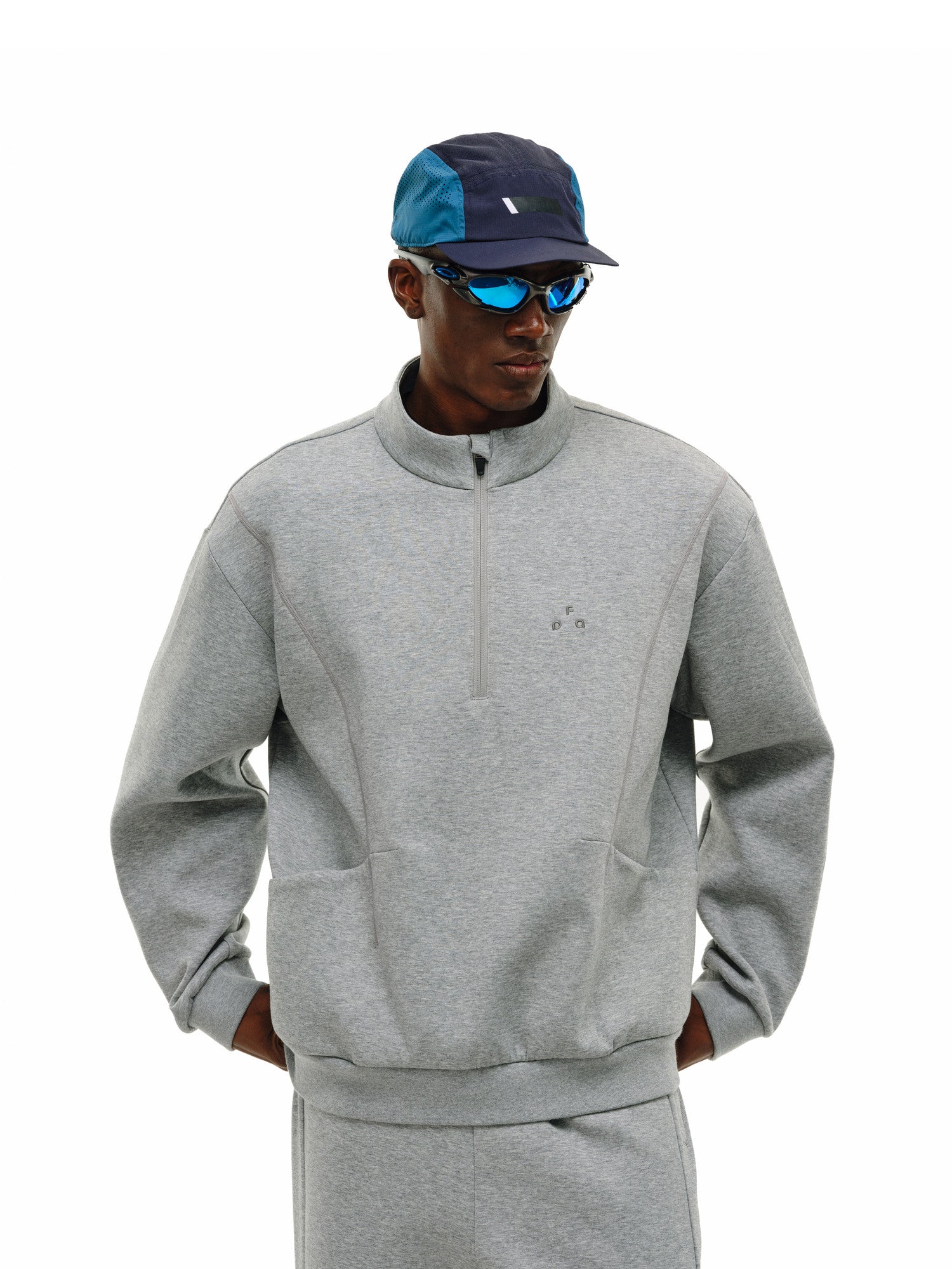 FPA Lyocell Warm Structure Half-Zip Pullover Sweatshirt for Men – Spring Semi-High Collar Casual Top