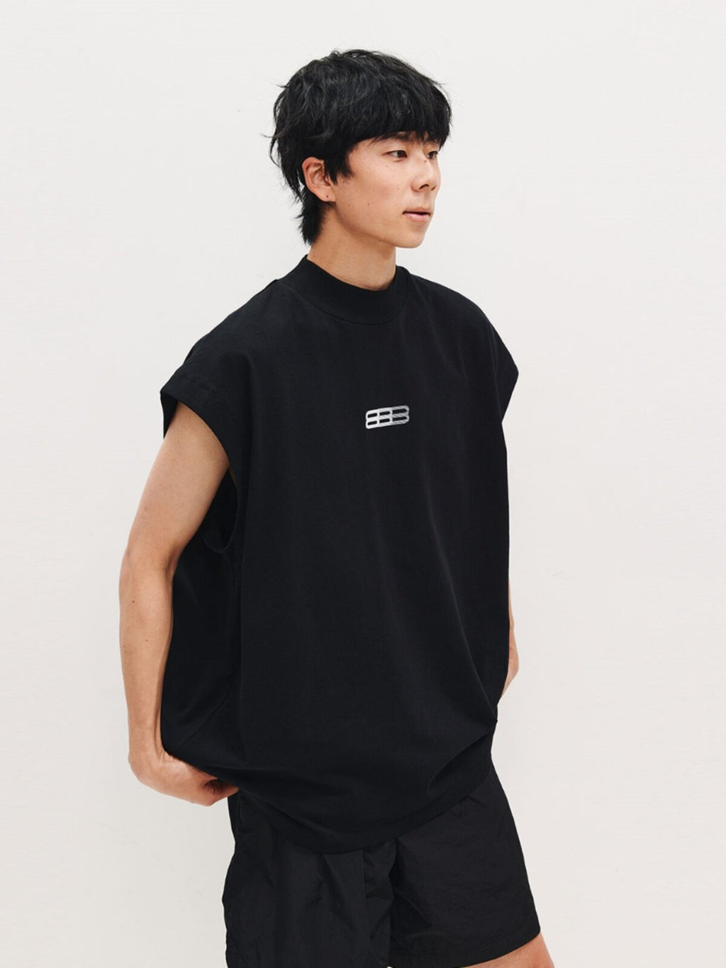 FPA High Neck Sports Tank Top - Chinese Streetwear Trend Summer Pure Cotton Basketball Outerwear Sleeveless T-Shirt for Men