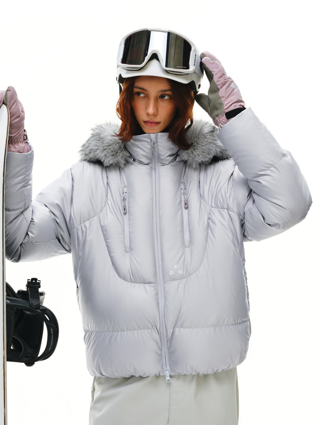 FPA Detachable Fur Collar Warm Quilted Down Jacket with Hood for Couples