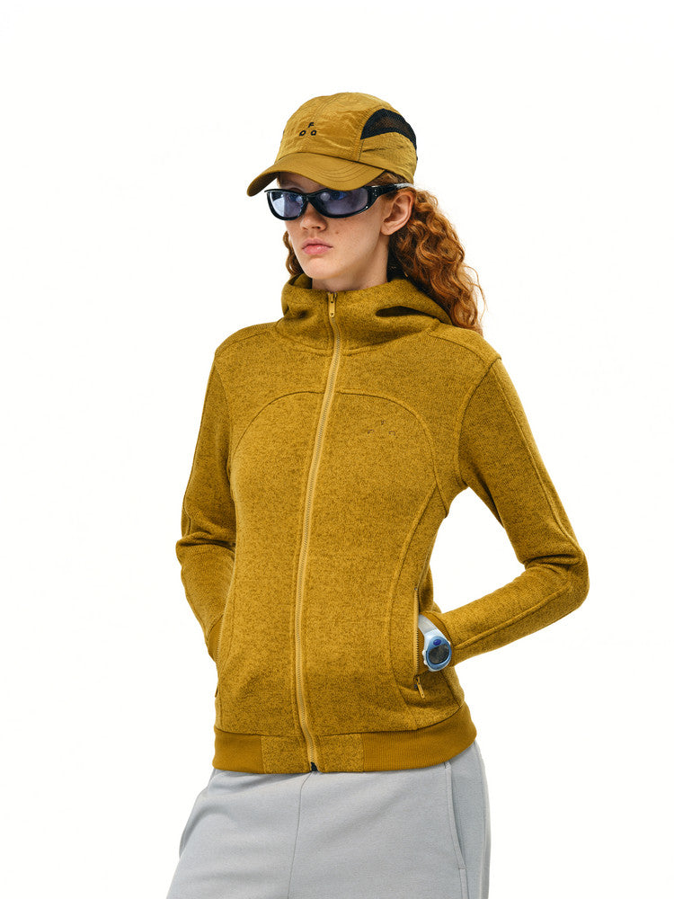 FPA Slim Fit Outdoor Thermal Fleece Zip-Up Jacket – Chinese Street Style Casual Hooded Short Coat for Women