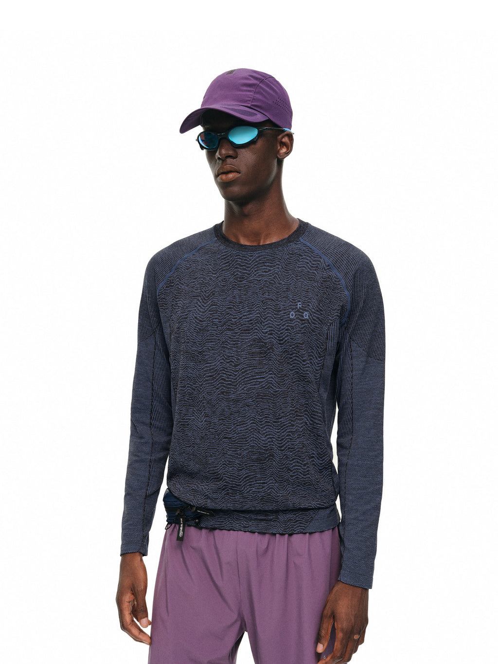 FPA Seamless Knit Textured Panel Sports T-Shirt for Outdoor Fitness Running Quick-Dry Design Crew Neck Autumn Long Sleeve Men
