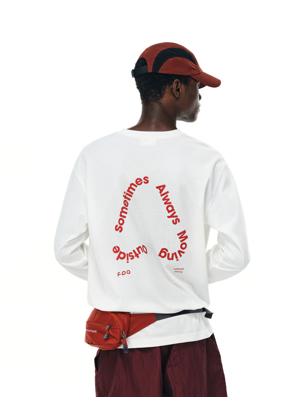 FPA Water-Reveal Logo Long-Sleeve Quick-Dry Tee for Sports, Spring/Fall, Minimalist Design, Crew Neck, Unisex