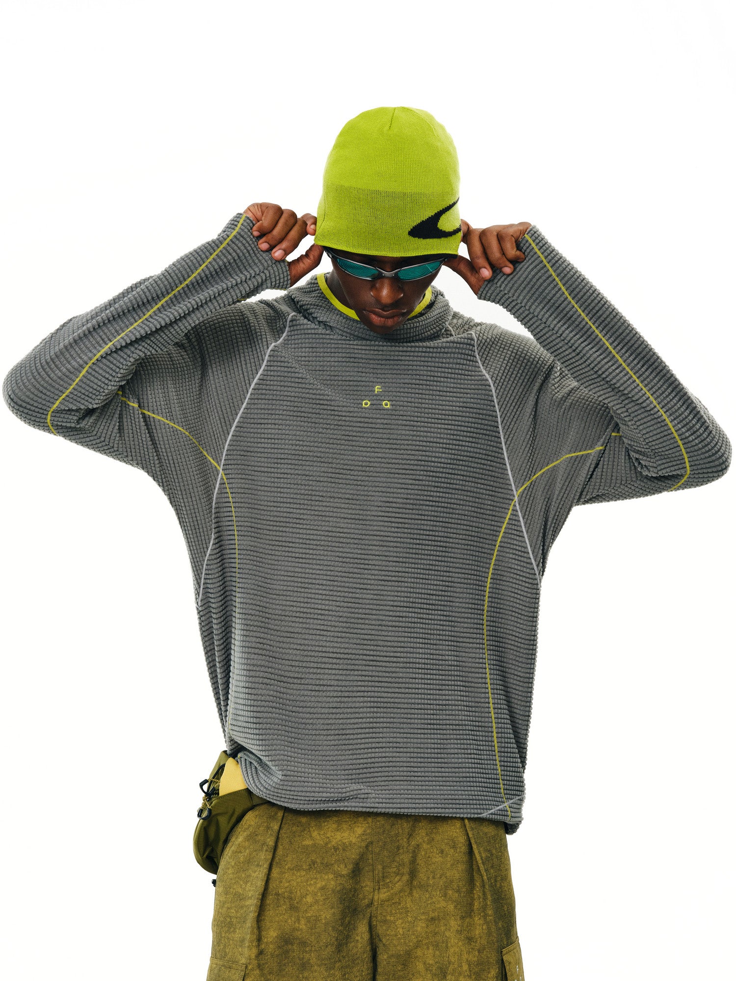 FPA Arc Contrast Fleece Long Sleeve Hoodie for Outdoor Sports, Unisex Casual Spring/Fall