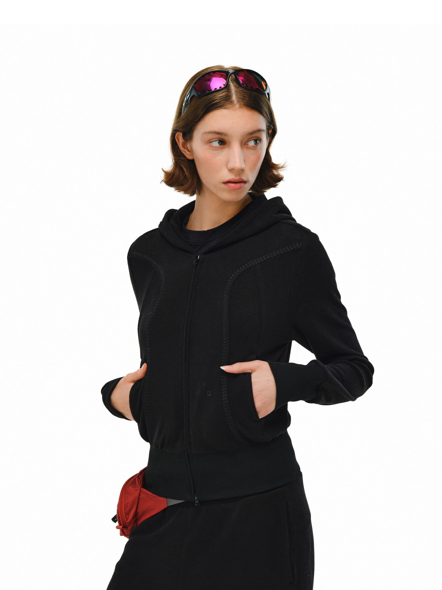 FPA Soft Hooded Cardigan Sweatshirt with Cinched Waist – Chinese Street Style Spring Casual Slim-Fit Jacket for Women