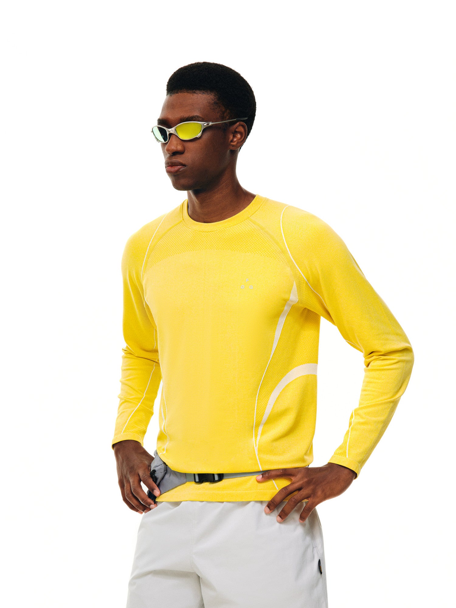 FPA Textured Knit Athletic T-Shirt – Long Sleeve Crew Neck for Outdoor Fitness & Running (Spring/Autumn)