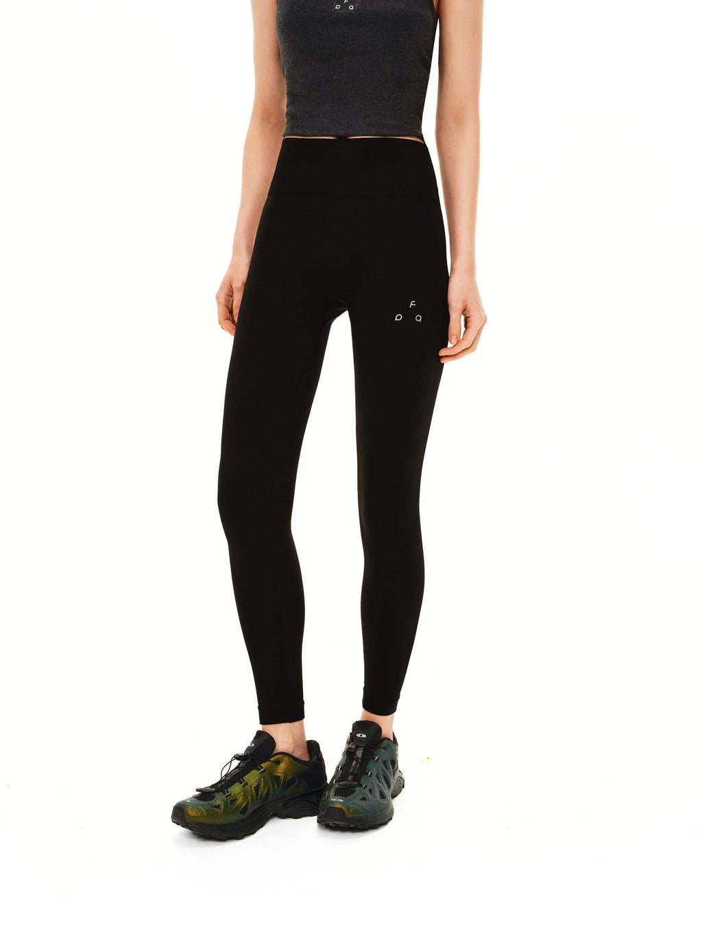 FPA Seamless Knit Texture Yoga Leggings – High-Waist Tummy Control, Slim Fit, Athletic Style for Outdoor Sports
