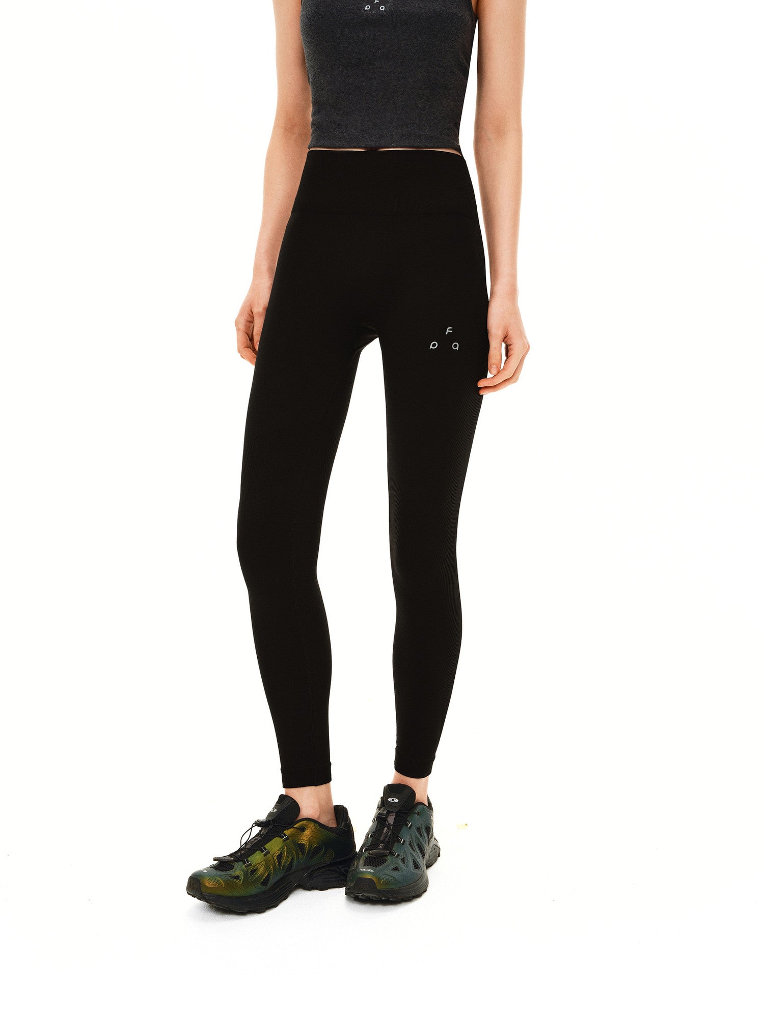 FPA Seamless Knit Texture Yoga Leggings – High-Waist Tummy Control, Slim Fit, Athletic Style for Outdoor Sports