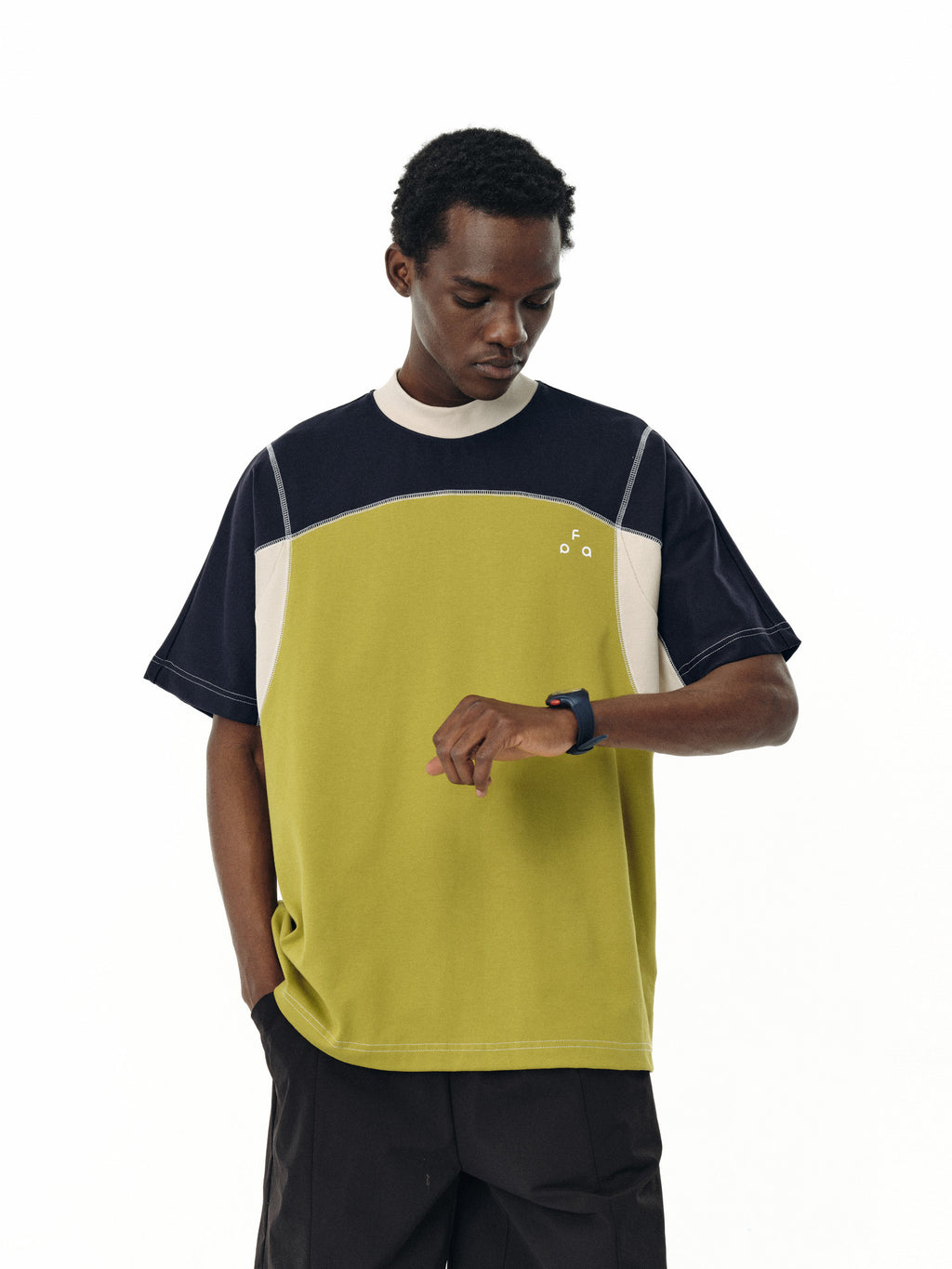 FPA Sports 7A Antibacterial Contrast Stitch Short Sleeve T-Shirt – Summer Two-Tone Casual Unisex Streetwear Tee