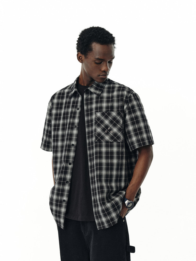 FPA Classic Plaid Short-Sleeve Shirt – American Retro Check Pattern, Loose Fit Summer Casual Shirt