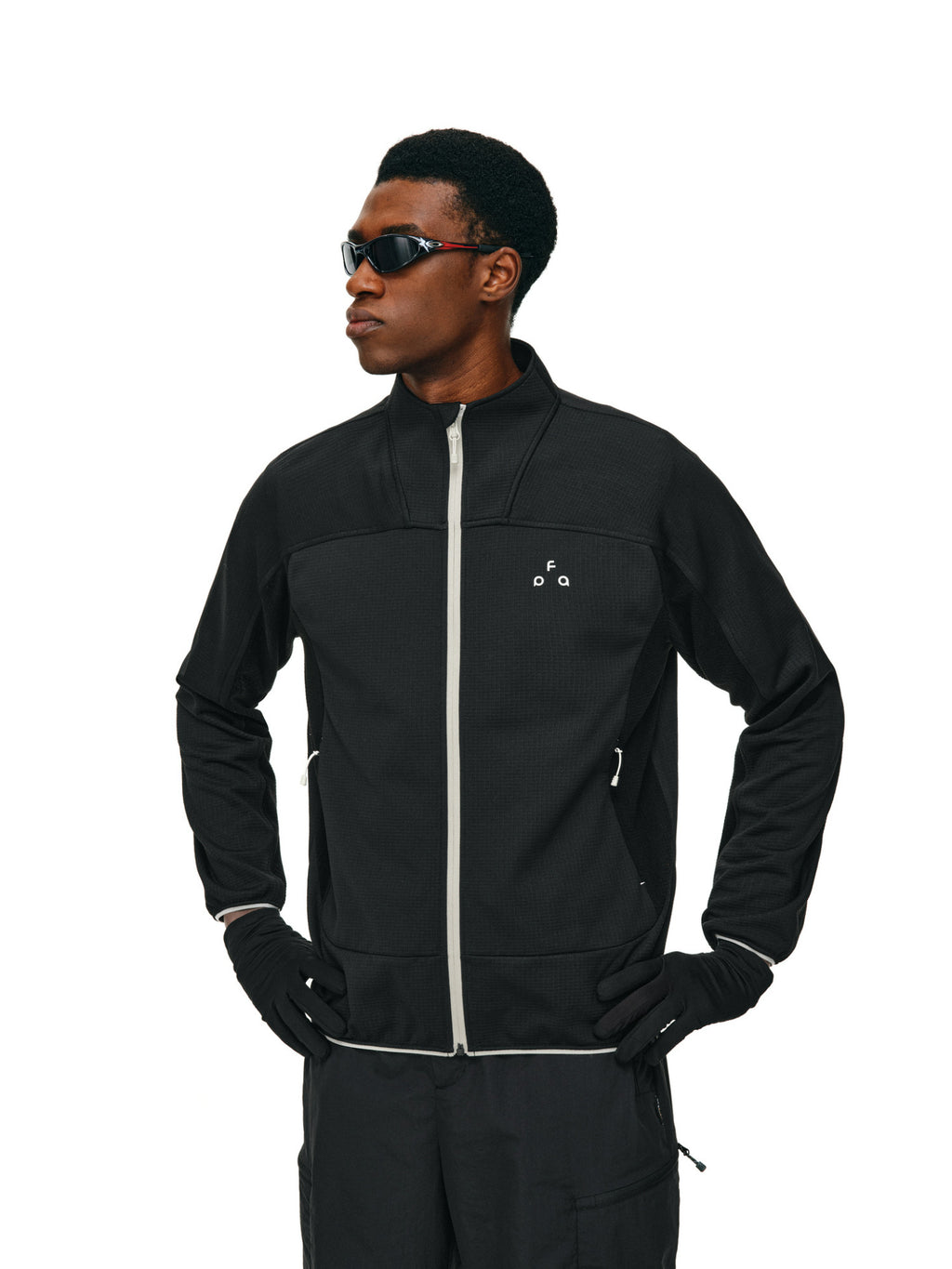 FPA Fleece Stand Collar Cardigan Sweatshirt Outdoor Sports Contrast Color Autumn Pocket Couple Style Casual Jacket for Men