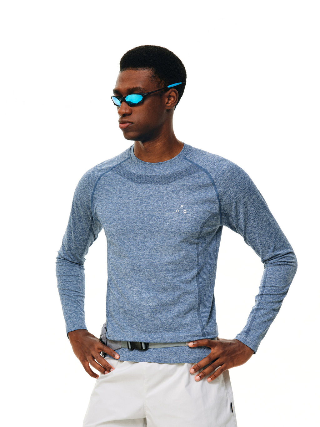 FPA Stretch Quick-Dry Seamless Long Sleeve Running T-Shirt for Men - Outdoor Fitness Contrast Color Crew Neck Autumn