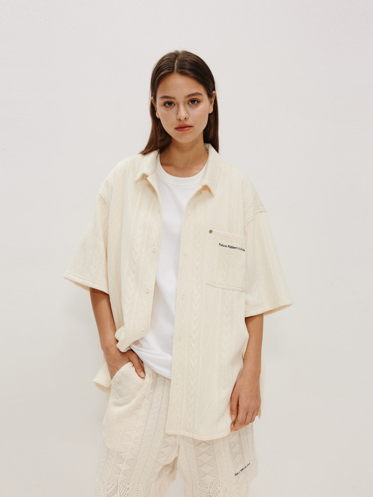 FPA Textured Casual Short-Sleeve Shirt – Chinese Streetwear Summer Couple Loose-Fit Camp Collar Half-Sleeve Shirt for Men