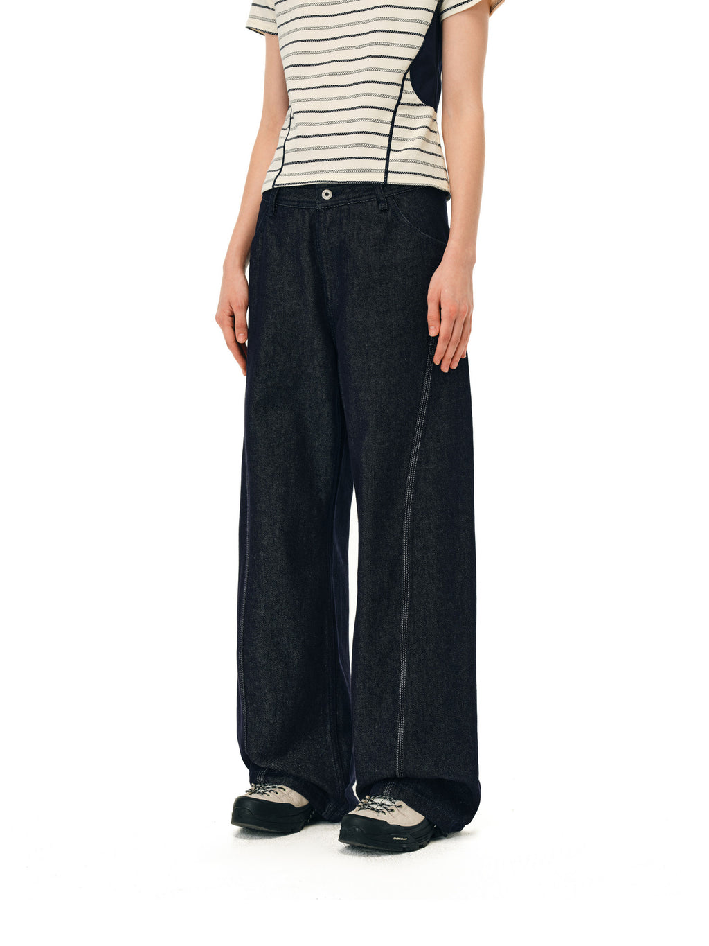 FPA Outdoor Raw Denim Straight-Leg Jeans – Chinese Streetwear Trend, Relaxed Straight-Leg Casual Denim