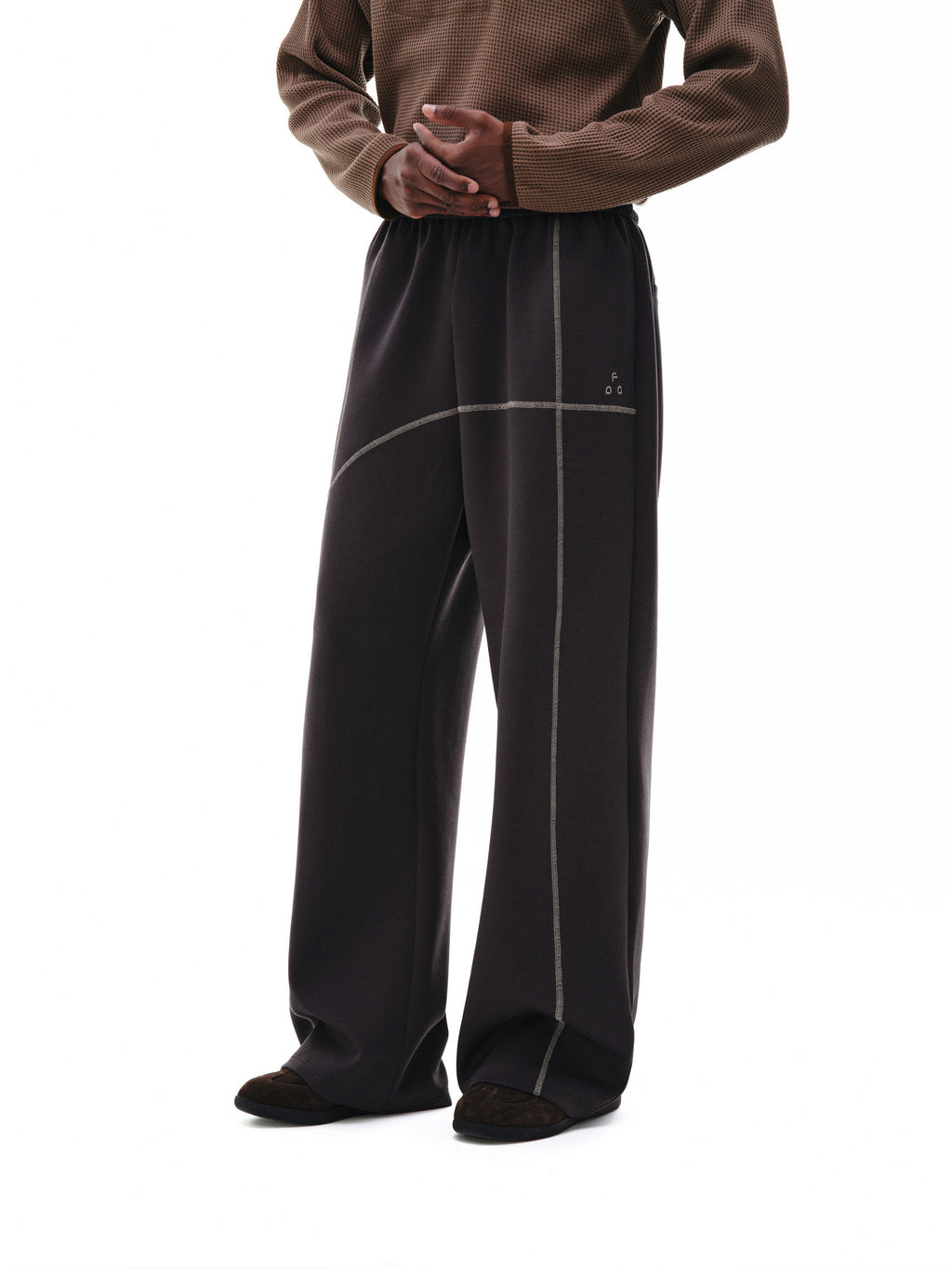 FPA Thermostatic Anti-Pilling Air Layer Space Cotton Sweatpants Straight-Leg Loose High-Design Casual Pants for Men