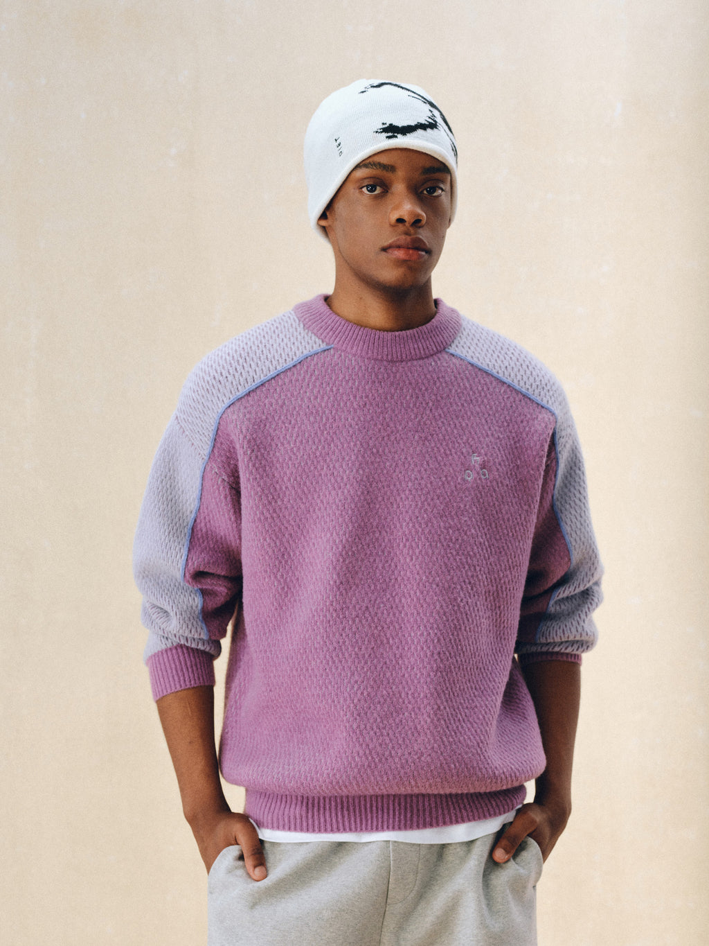 FPA Color-Block Logo Two-Sided Knit Sweater | Premium Crew Neck Pullover for Couples