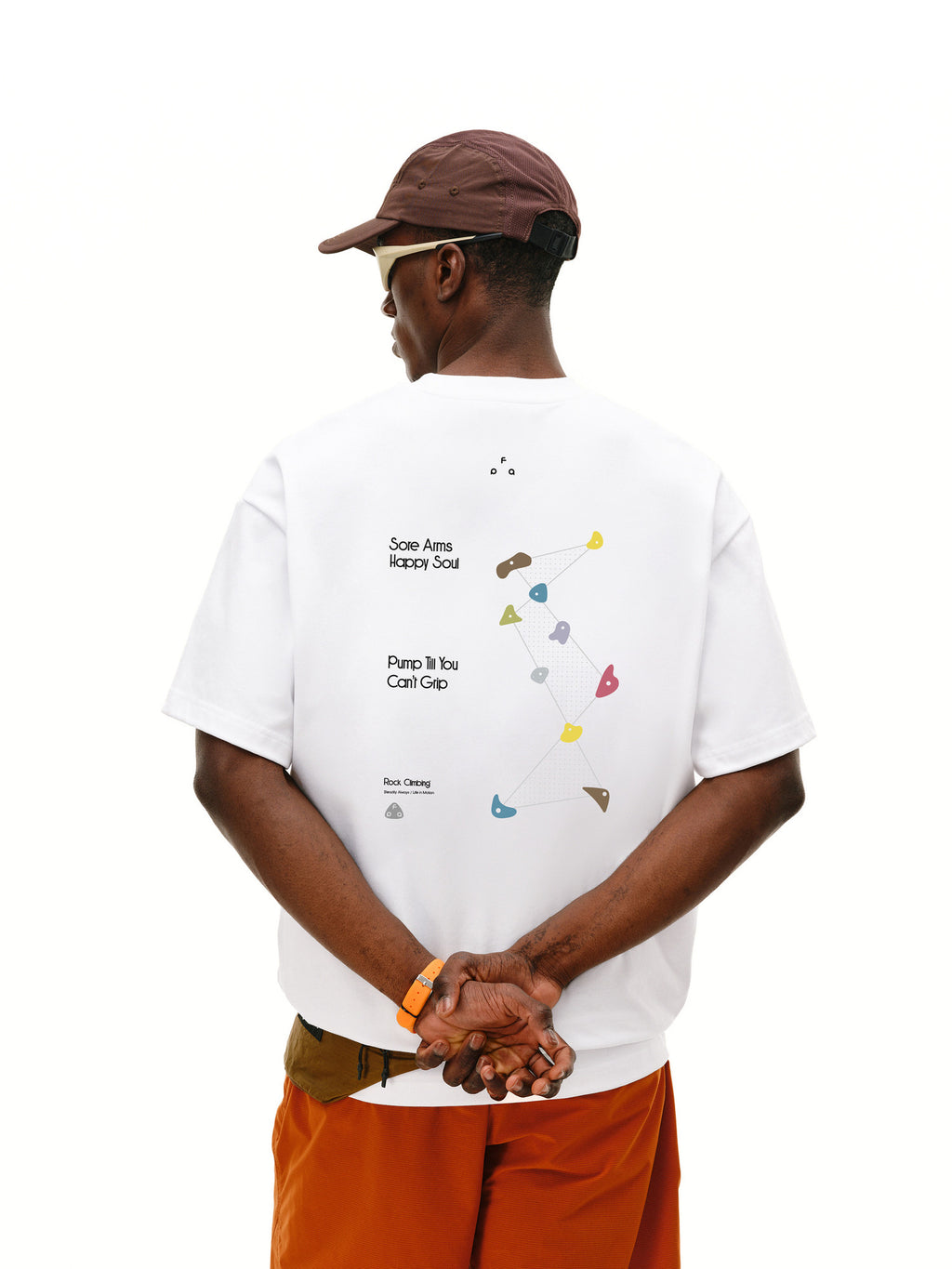 FPA Climbing Graphic Contrast Color COOLMAX Short Sleeve T-Shirt - Quick-Dry Breathable Outdoor Summer Crew Neck Print Tee for Men