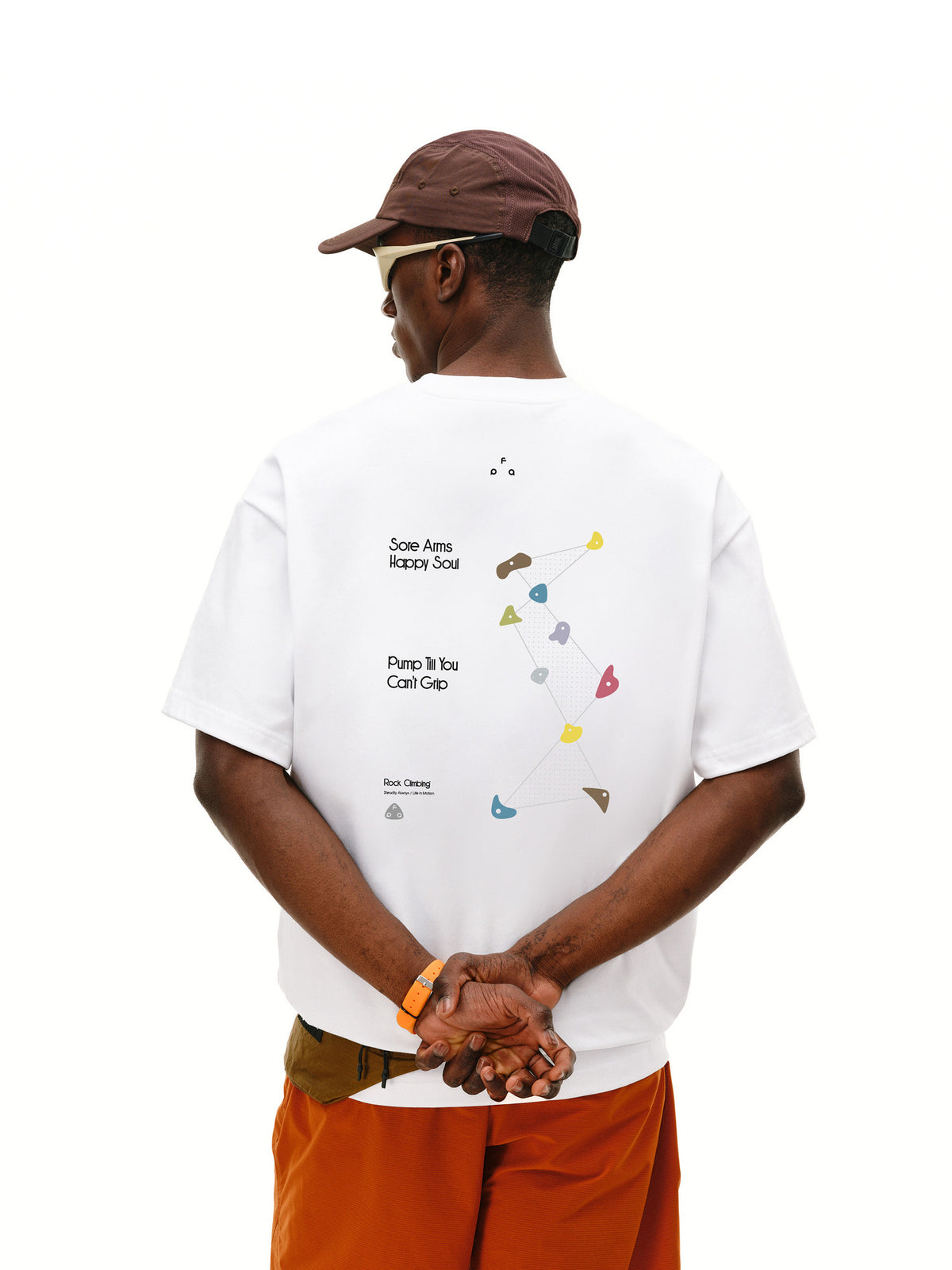 FPA Climbing Graphic Contrast Color COOLMAX Short Sleeve T-Shirt - Quick-Dry Breathable Outdoor Summer Crew Neck Print Tee for Men