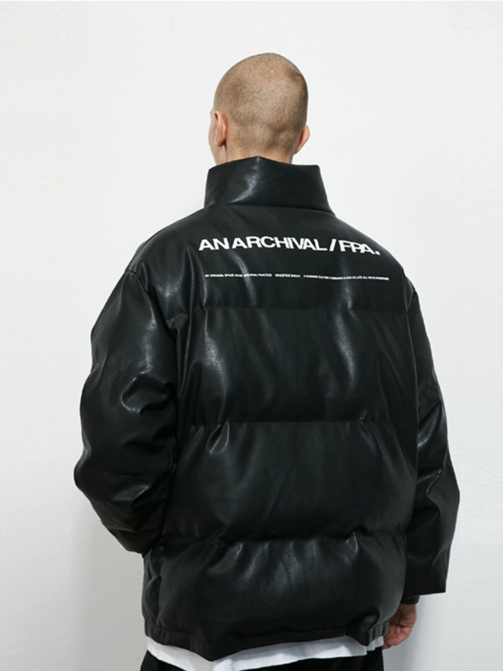 FPA Winter Couple PU Leather Cotton Jacket - Chinese Street Style Thick White Puffer Coat for Men