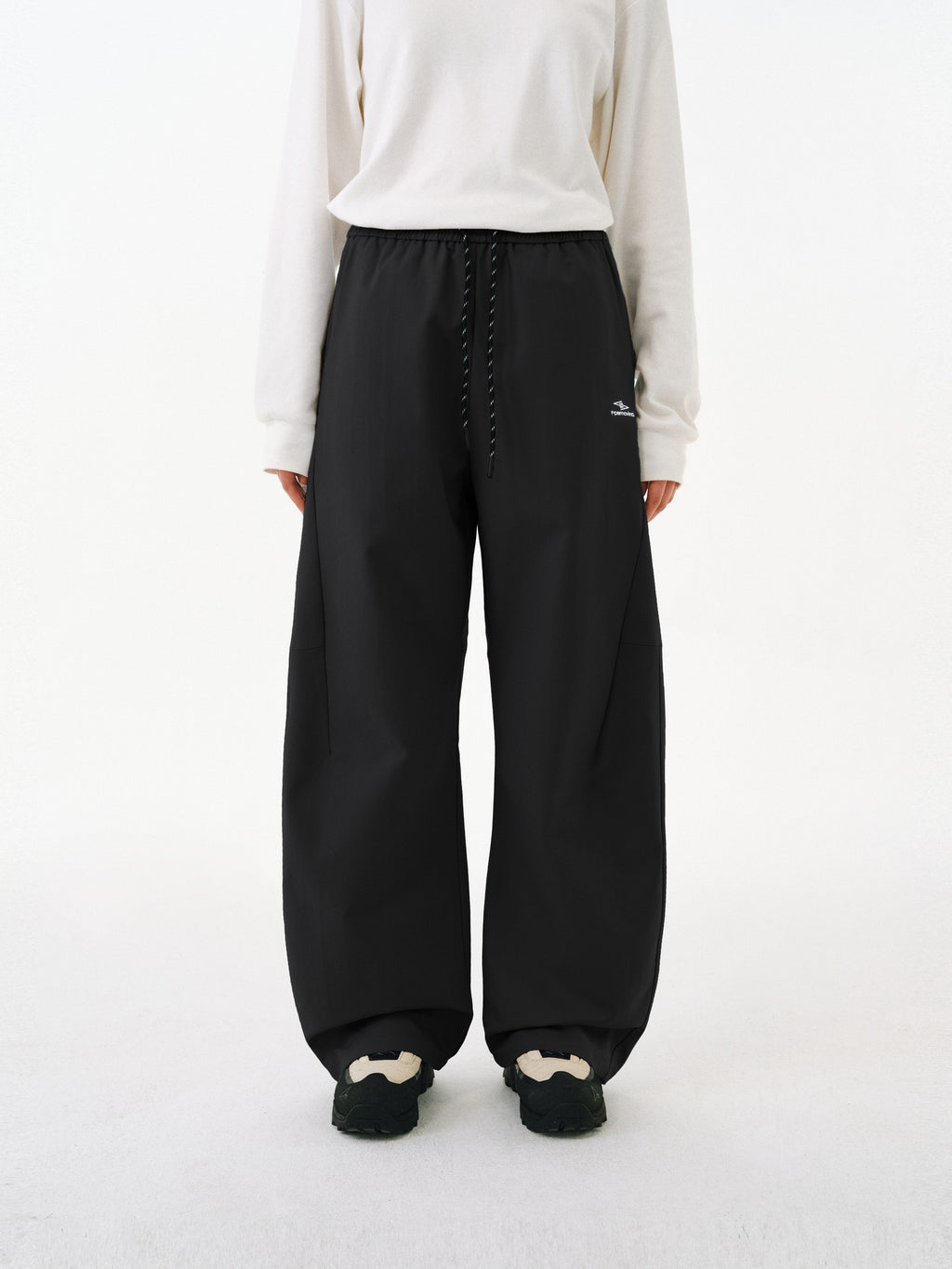 FPA Water-Repellent Outdoor Curved-Leg Pants – Chinese Streetwear Trendy Loose Drawstring Wide-Leg Casual Long Pants for Men