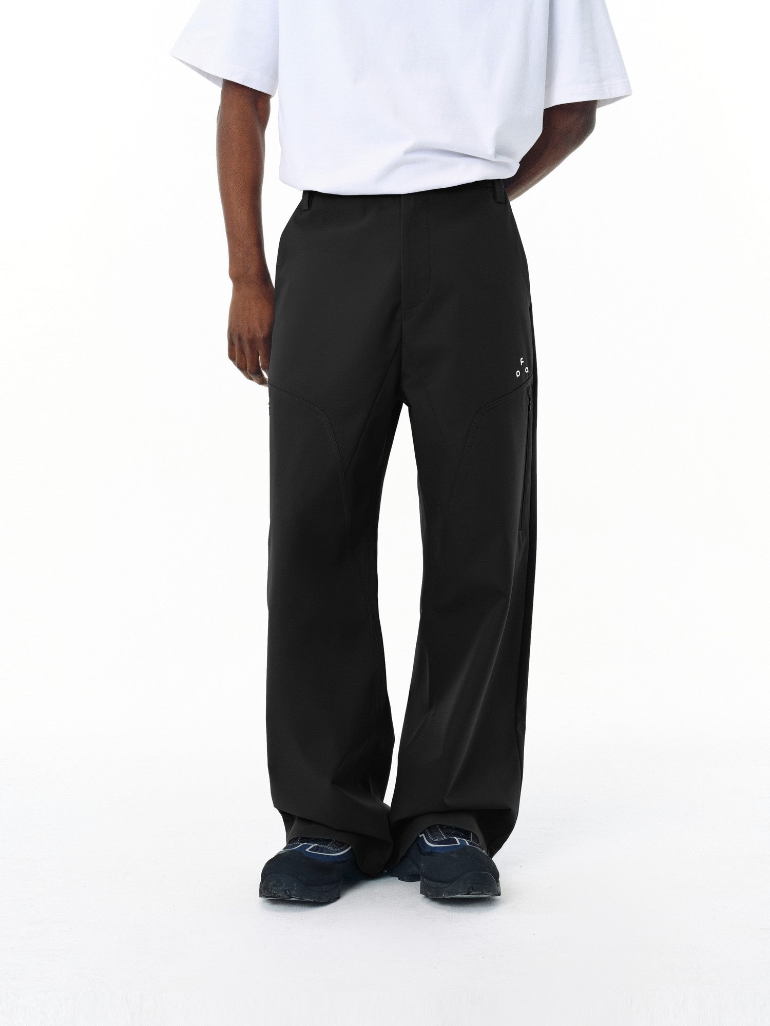 FPA Waterproof Softshell Outdoor Casual Pants – Chinese Streetwear Trend Loose Straight-Leg Sports Black Long Pants