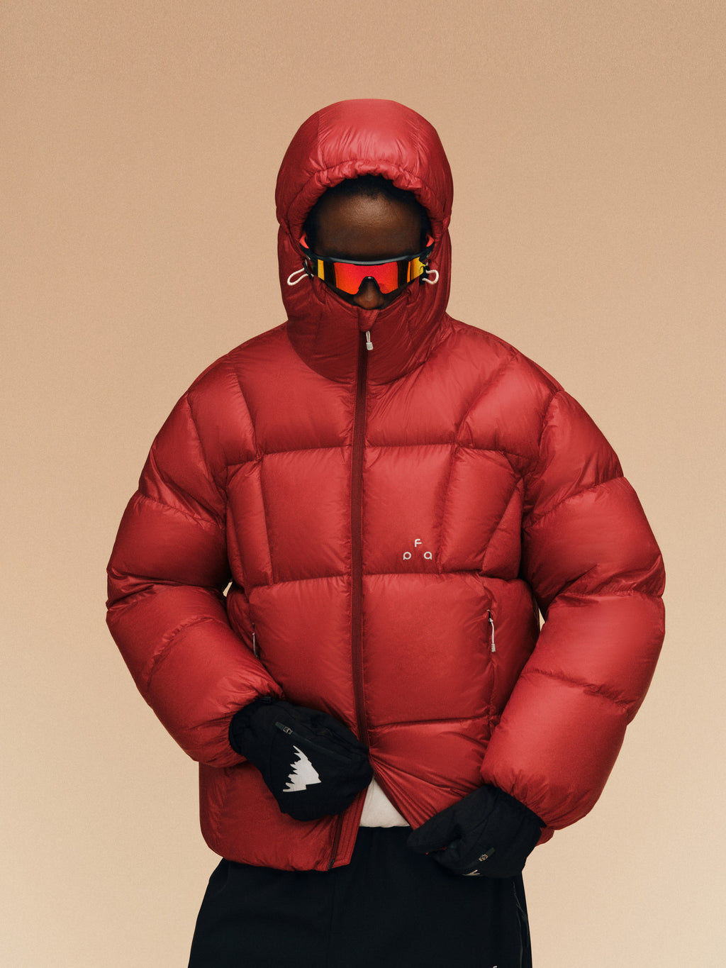 FPA95 Down 800 Fill Power Aurora Hooded Down Jacket in Chinese Red - New Year Limited Edition