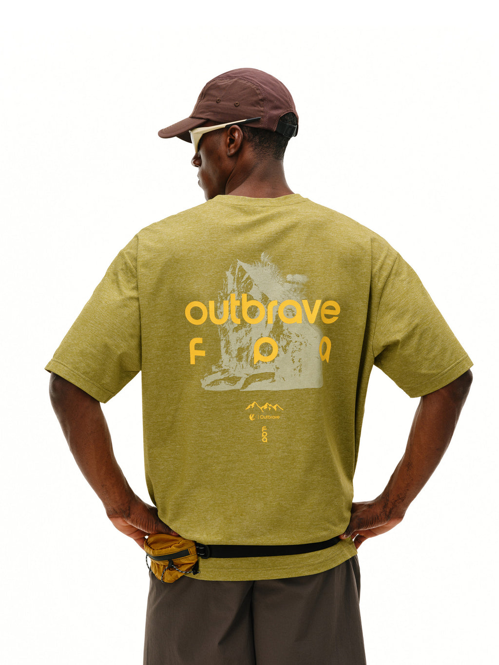 FPA Quick-Dry Breathable Mountain-Style Color-Block Print Short Sleeve Summer Sports Design Crew Neck Unisex Mid-Sleeve T-Shirt for Men