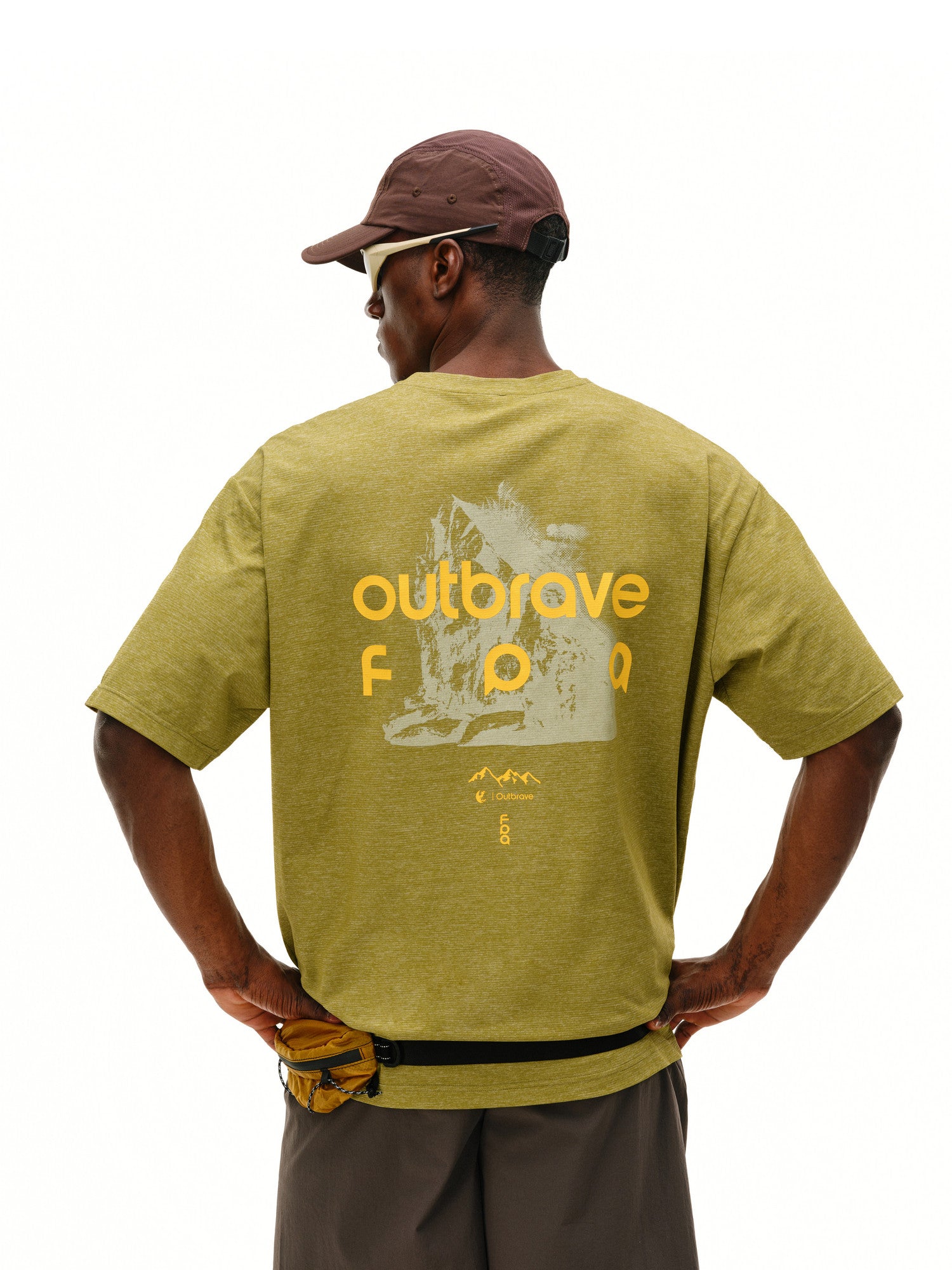 FPA Quick-Dry Breathable Mountain-Style Color-Block Print Short Sleeve Summer Sports Design Crew Neck Unisex Mid-Sleeve T-Shirt for Men