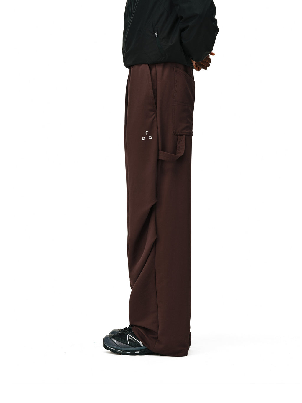 FPA Outdoor Soft Shell Waterproof Anti-Static Drape Four-Season Trousers, Chinese Trend Sports Loose Casual Black Paratrooper Pants