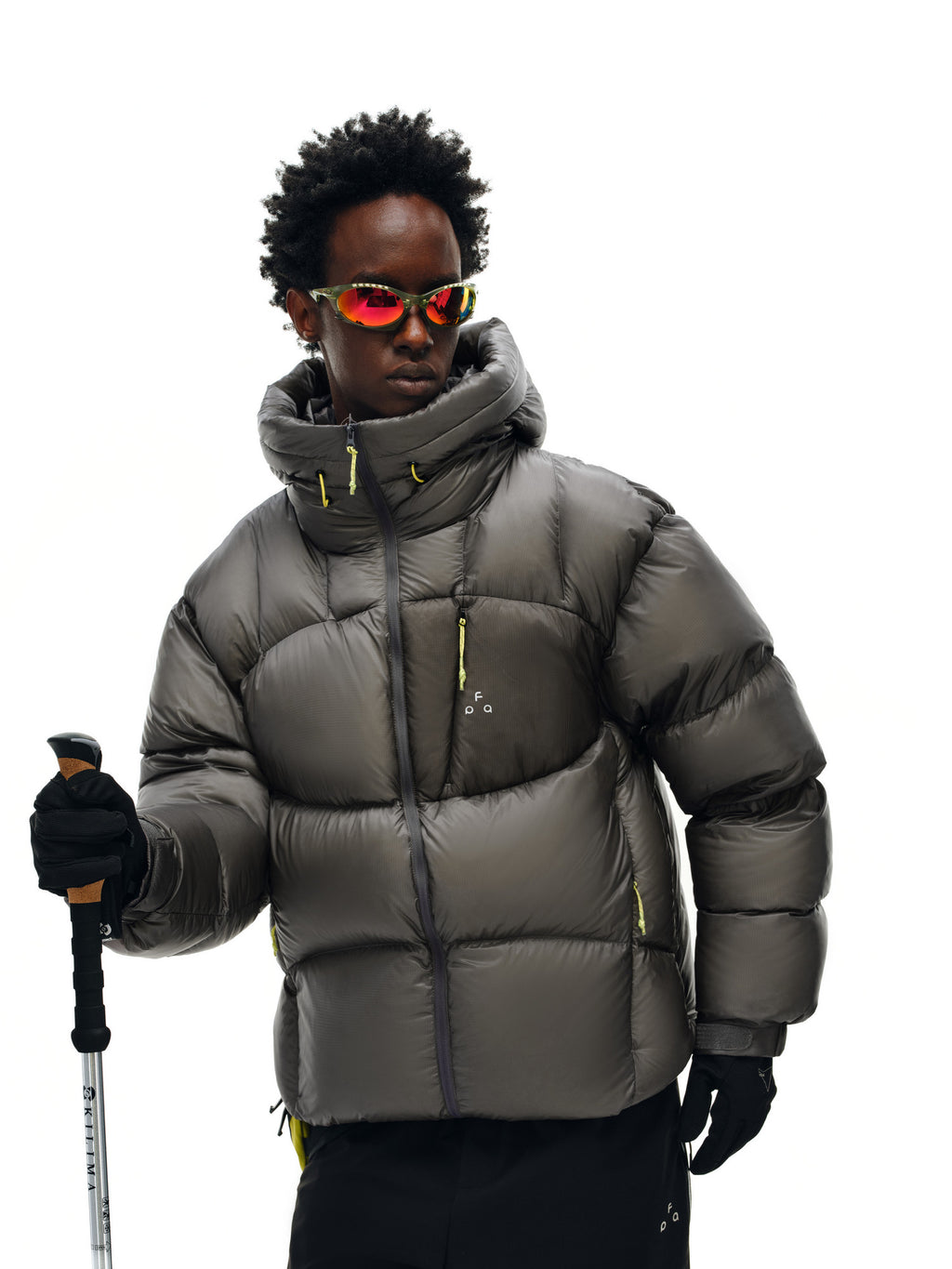 FPA 800FP 95% White Duck Down Contrast Pocket Hooded Down Jacket Winter Sports Couple Style Down Coat