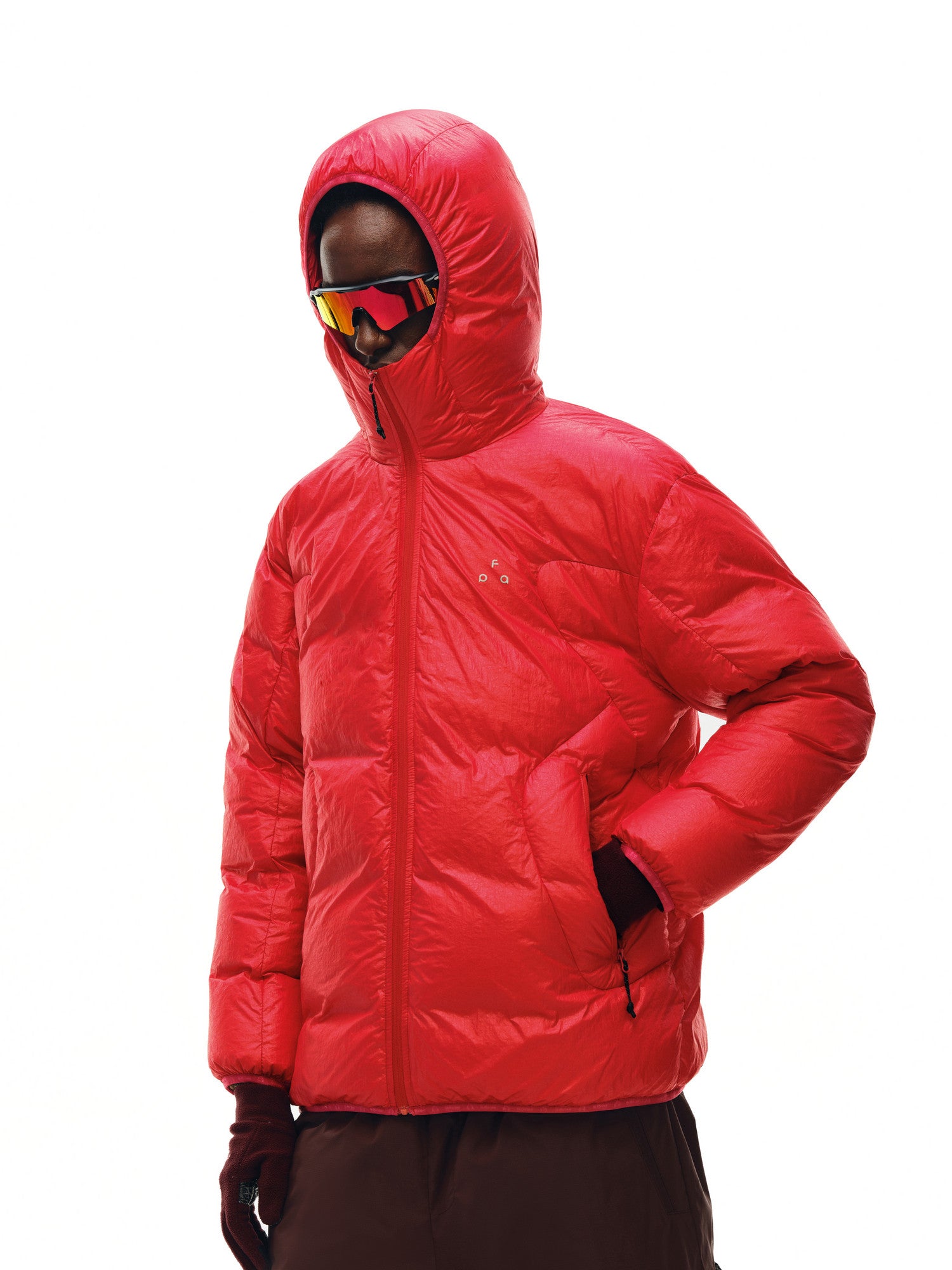 FPA Cracked Texture Arc Seam Hooded Down Jacket 2026 New Winter Style High-End Design Warm Down Coat