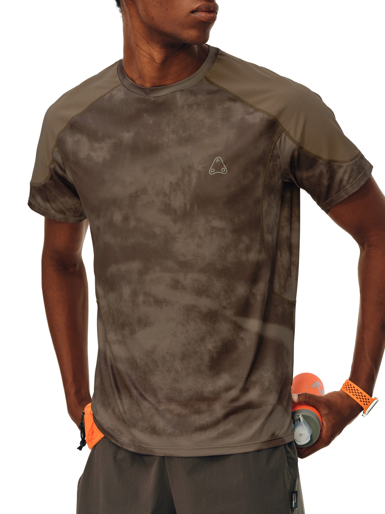 FPA Breathable Tie-Dye Paneled Quick-Dry Short Sleeve T-Shirt for Outdoor Sports, Lightweight Running & Fitness, Premium Minimalist Style for Men