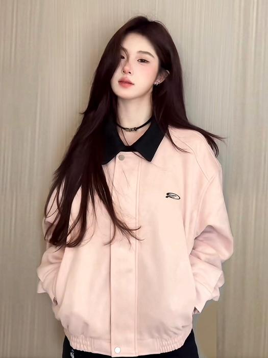 FPA Suede Lapel Jacket - Chinese Streetwear Trend, Loose-Fit American Style Short Couple Jacket for Spring/Autumn