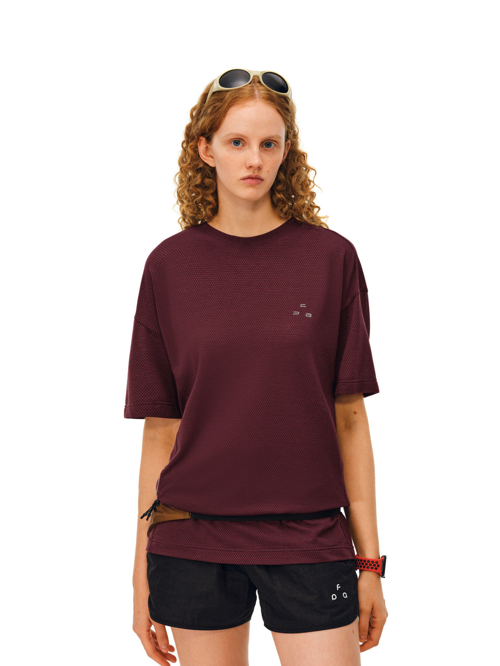 FPA Textured Lyocell Athletic Short Sleeve T-Shirt - Summer Casual Couple Round Neck Basic Logo Print Tee for Men