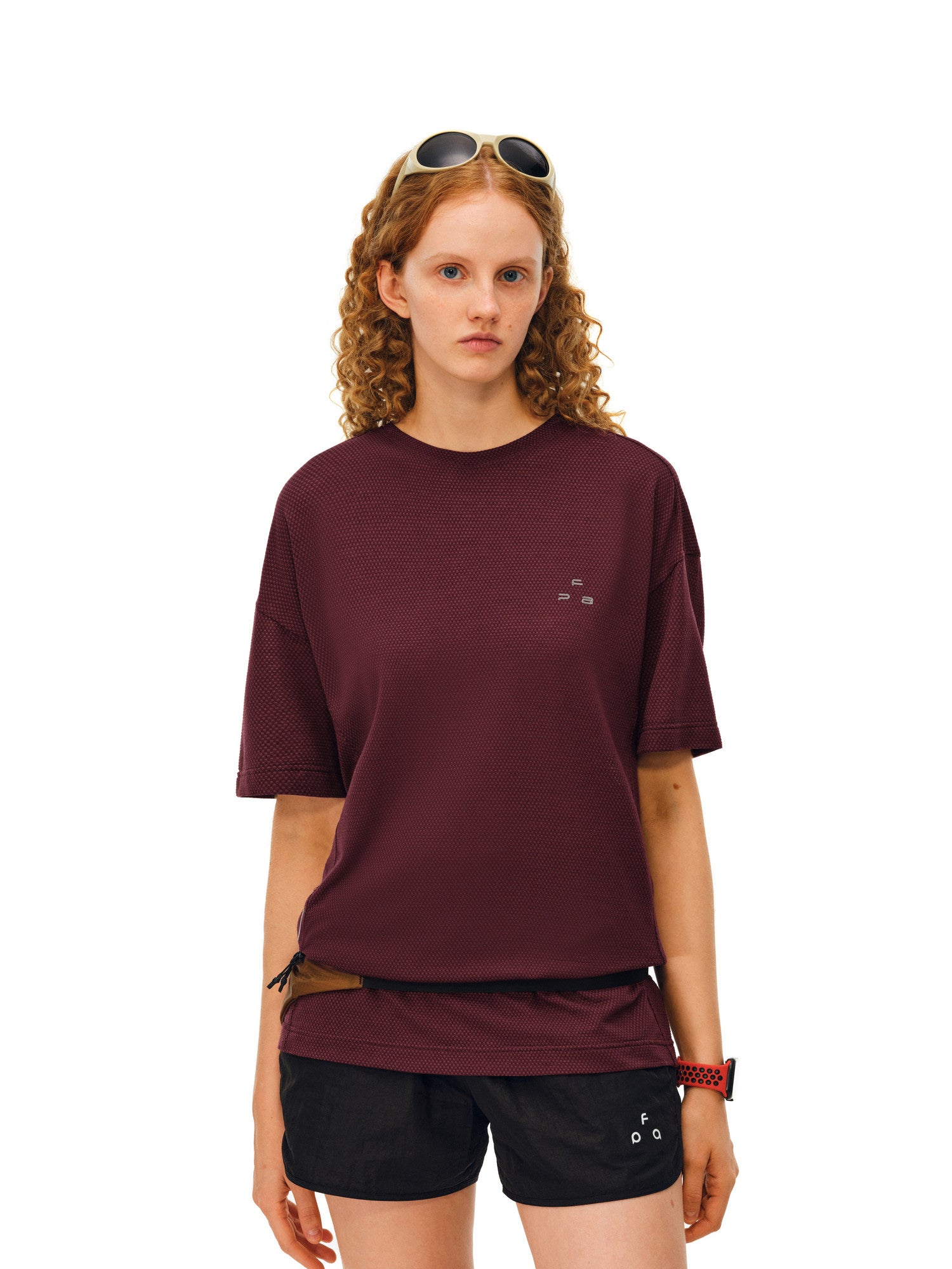 FPA Textured Lyocell Athletic Short Sleeve T-Shirt - Summer Casual Couple Round Neck Basic Logo Print Tee for Men