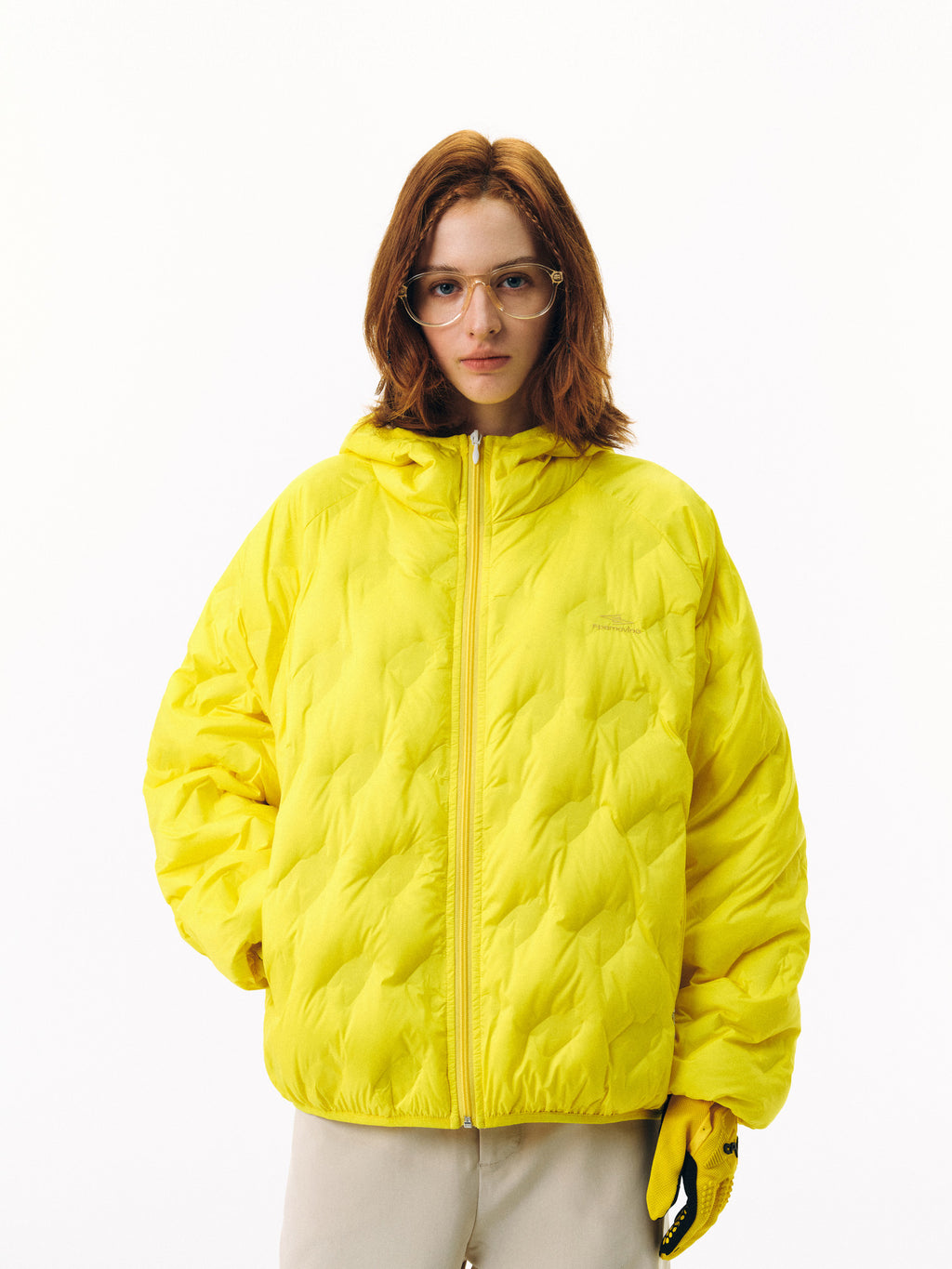 FPA 90% White Duck Down Houndstooth Lightweight Hooded Down Jacket - Loose Fit, Youth Style, Autumn/Winter