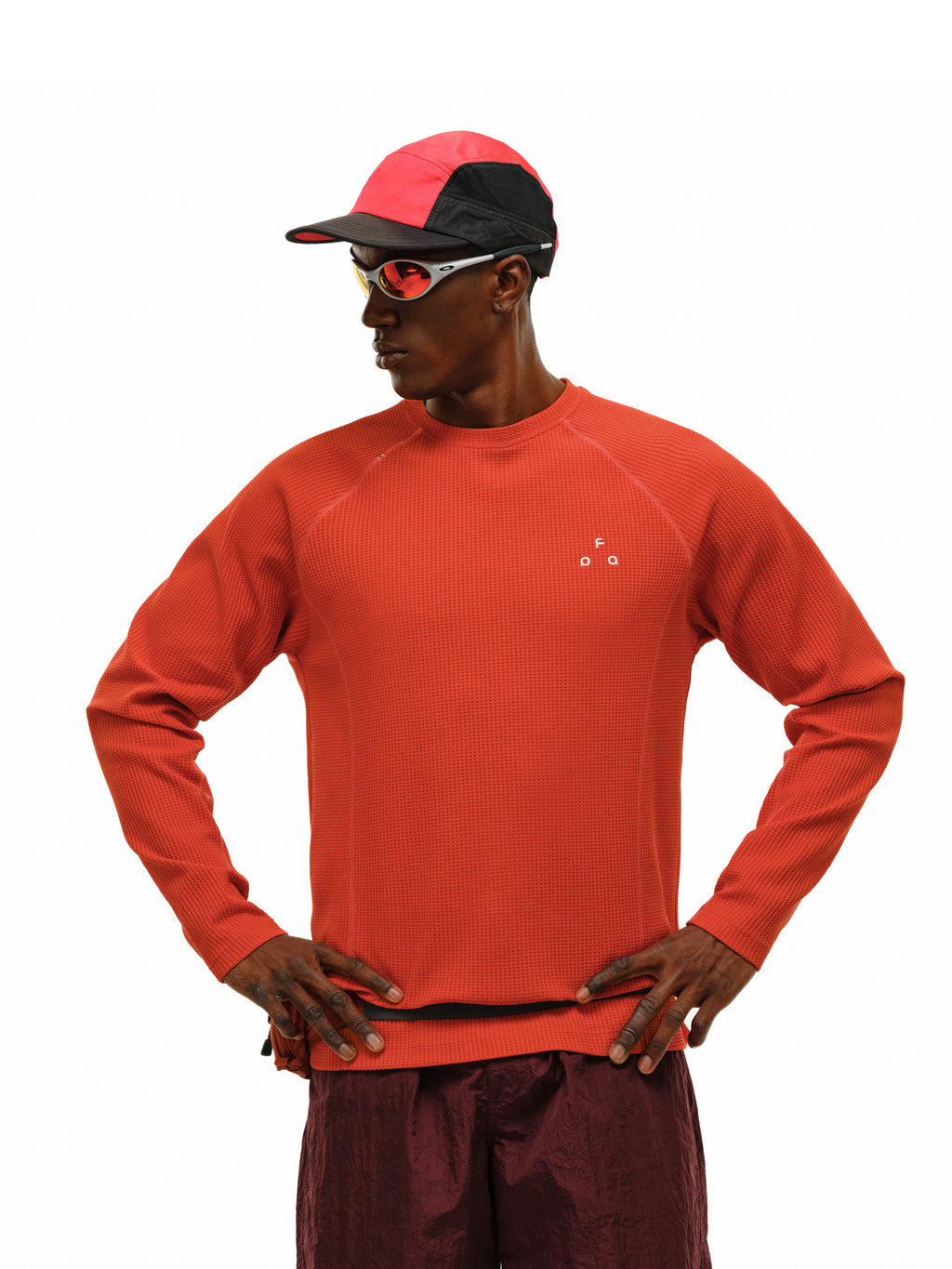FPA Sports Hassel Waffle Long Sleeve Tee – Spring Minimalist Design Crew Neck Base Layer for Couples, Casual T-Shirt