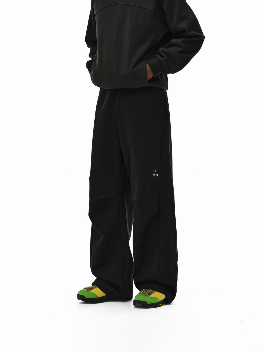 FPA Athletic Quick-Dry Mesh Stretch Air Layer Casual Sweatpants – Chinese Street Style Loose Wide-Leg Black Long Pants