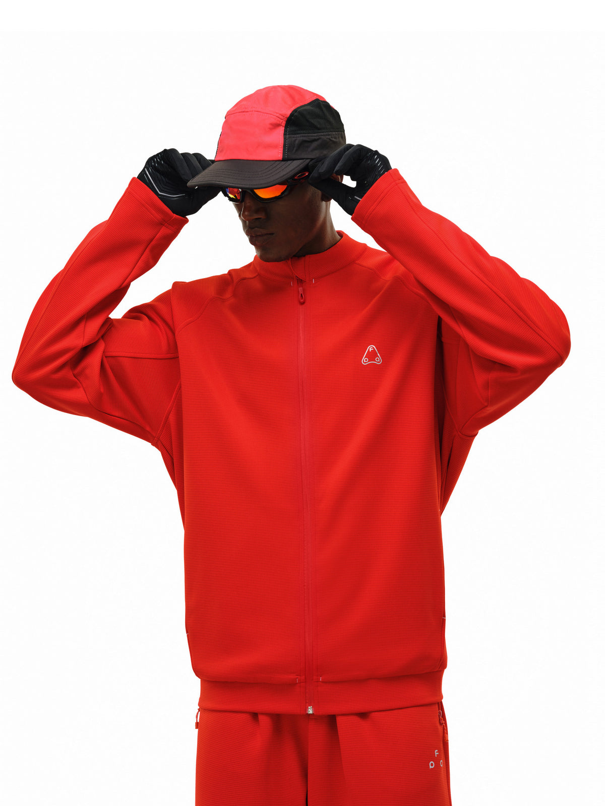 FPA Color-Block Logo Stand Collar Zip-Up Hoodie Sweatshirt for Men and Women, Casual Spring/Fall Jacket