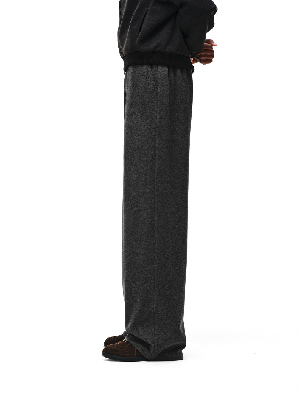 FPA Tencel Wool Textured Contrast Stitch Curved-Leg Trousers – Autumn/Winter Relaxed Wide-Leg Unisex Casual Pants