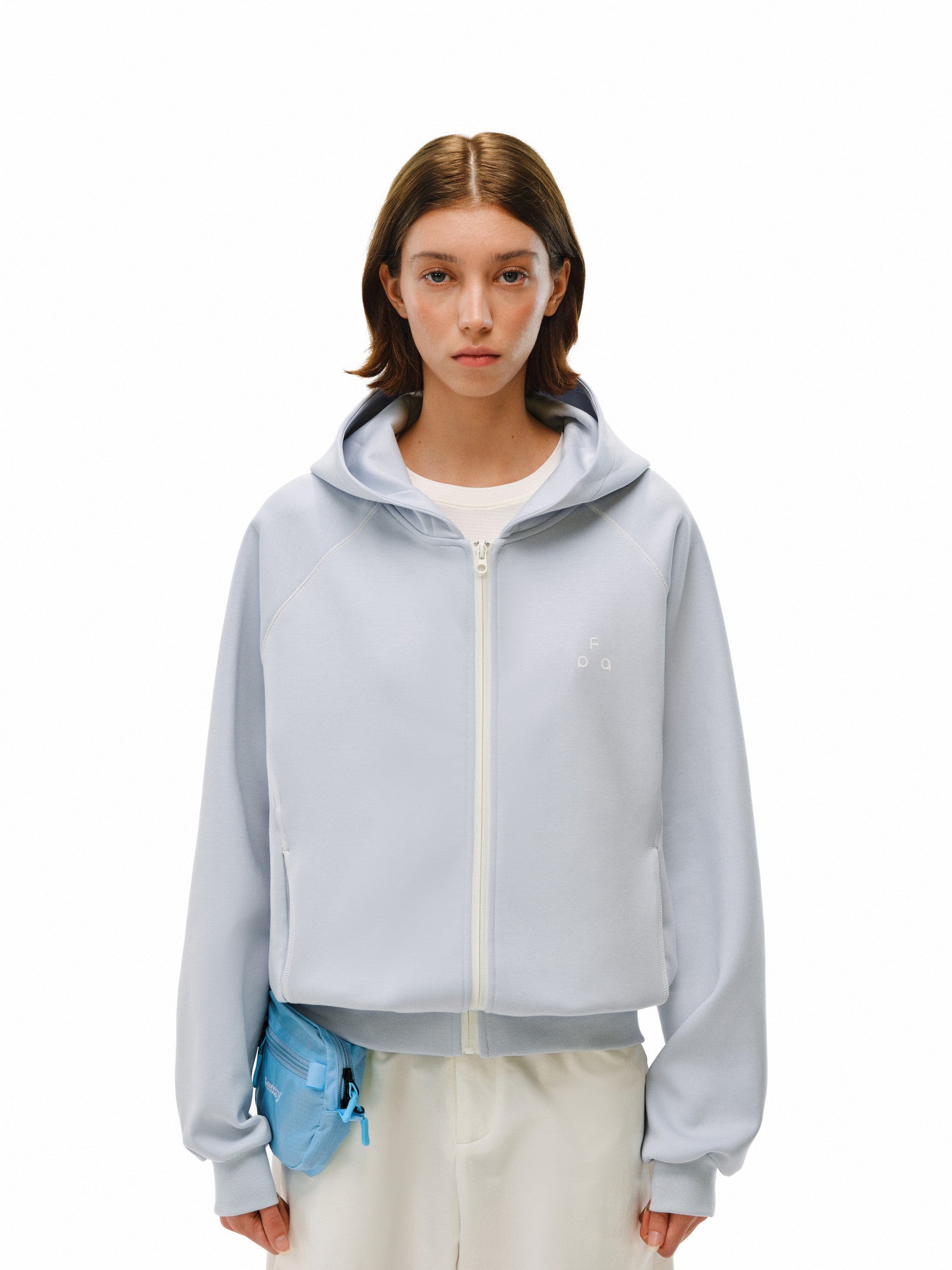 FPA Color-Block Contrast Stitch Zip-Up Hooded Sweatshirt for Couples – Loose Fit, Outdoor & Casual
